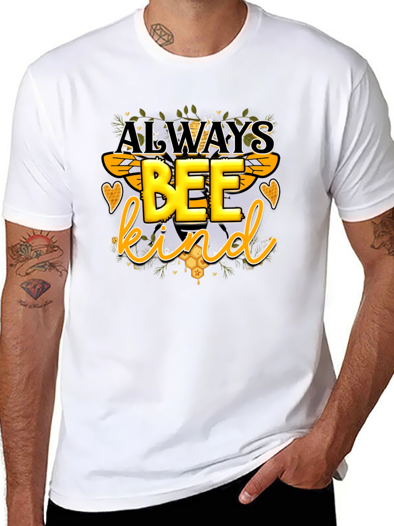 Always Bee Kind Graphic Tee - Trendy Mens T-Shirt