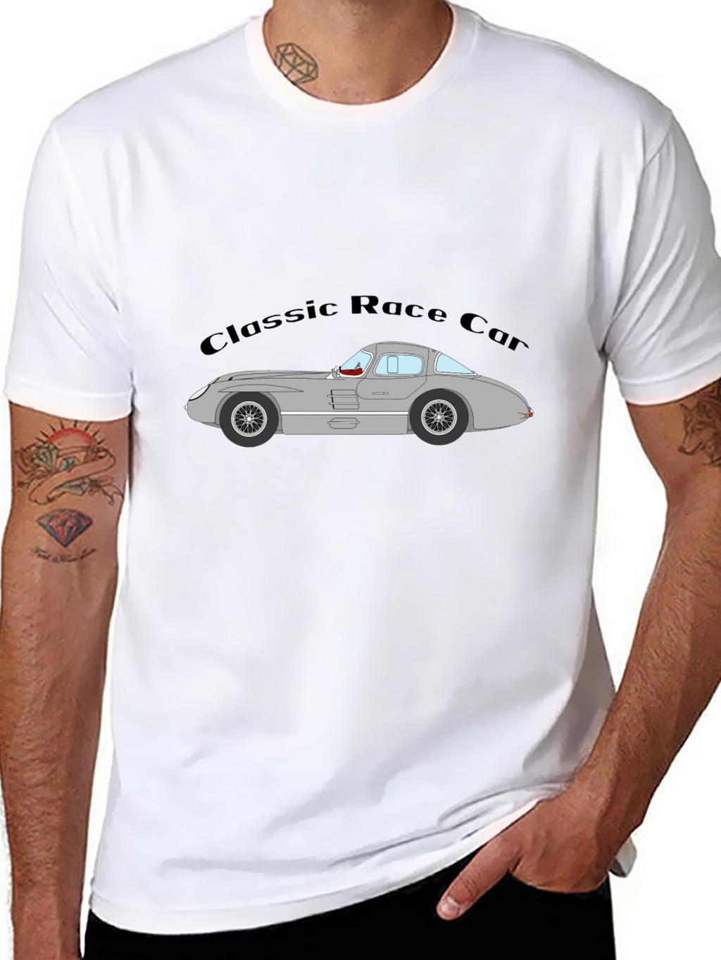 Classic Race Car Graphic T-Shirt - Retro Auto Style
