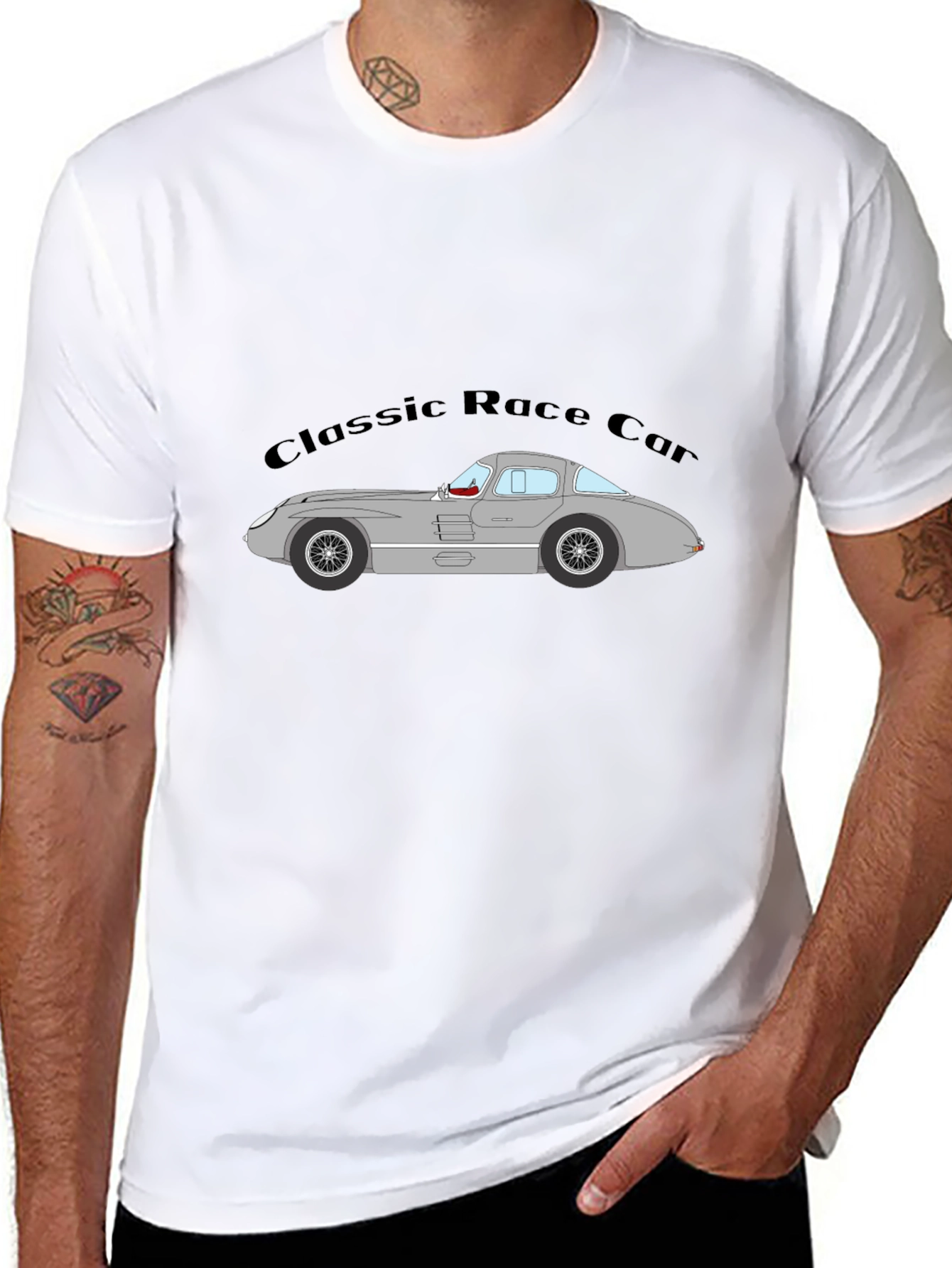 Classic Race Car Graphic T-Shirt - Retro Auto Style