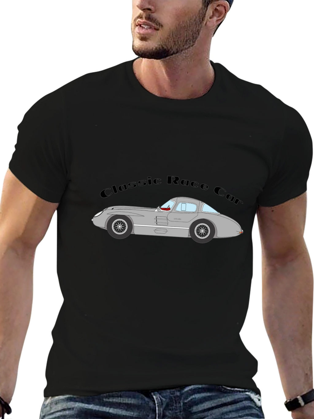 Classic Race Car Graphic T-Shirt - Retro Auto Style