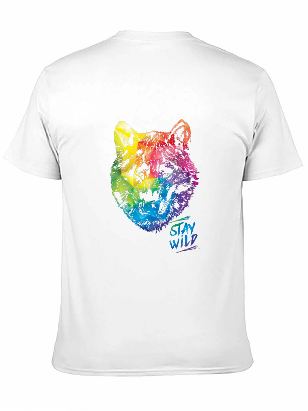 Rainbow Wolf Graphic T-Shirt - Stay Wild