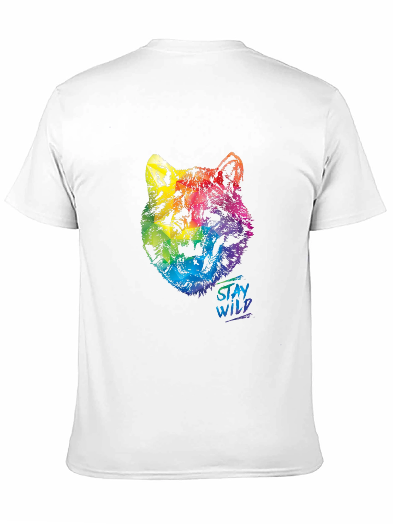 Rainbow Wolf Graphic T-Shirt - Stay Wild