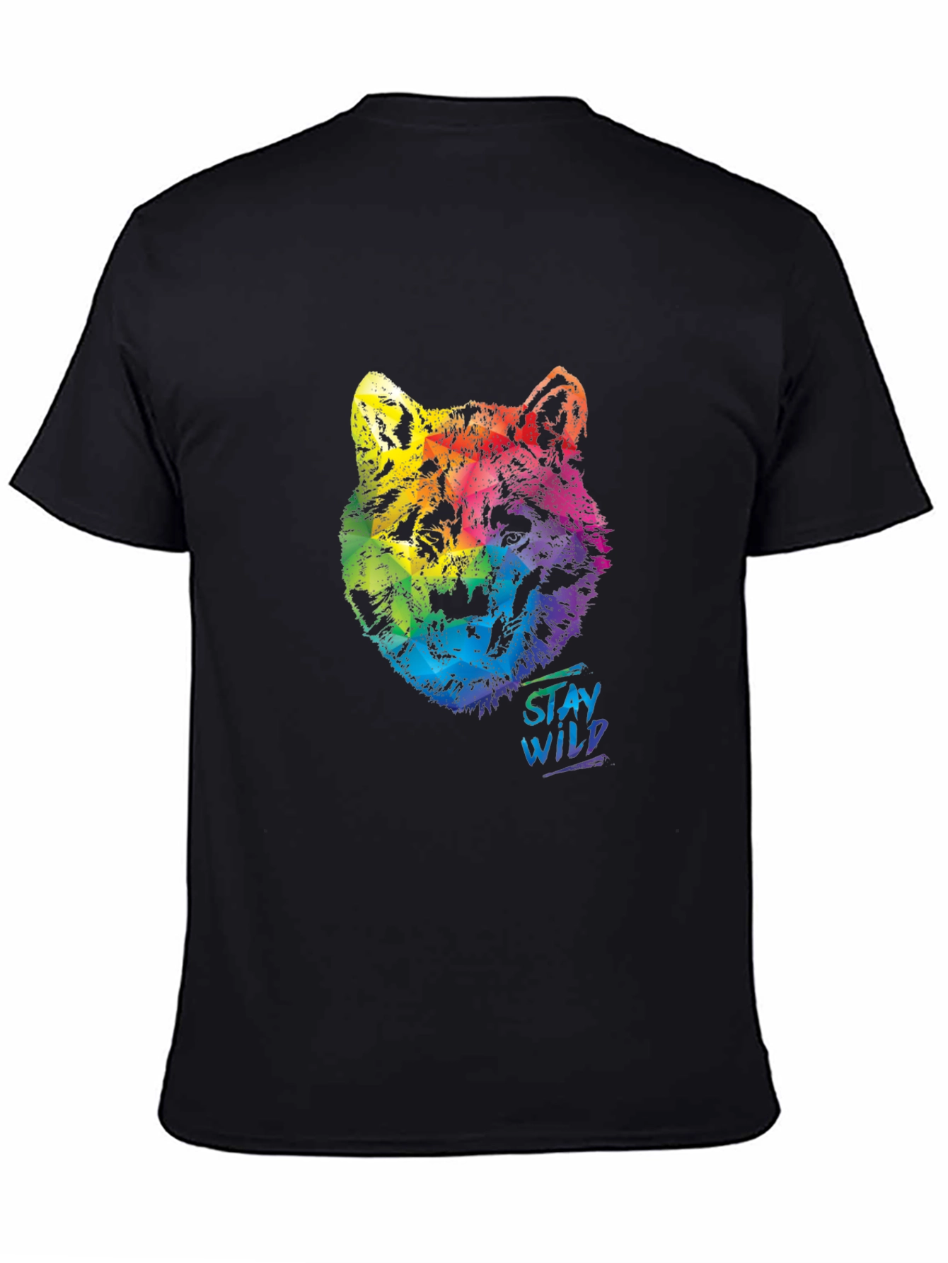 Rainbow Wolf Graphic T-Shirt - Stay Wild