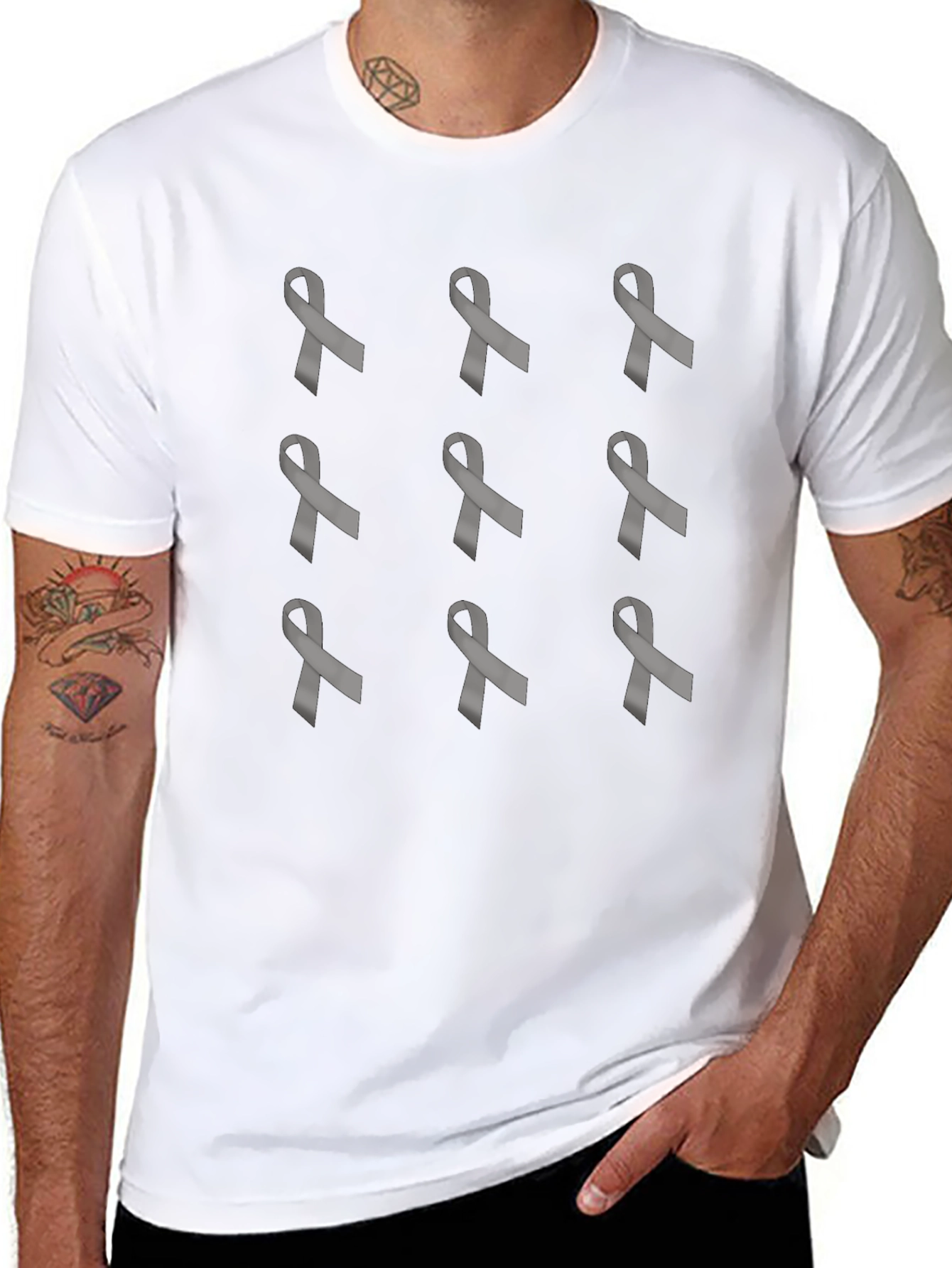 Awareness Ribbon Patterned Tee