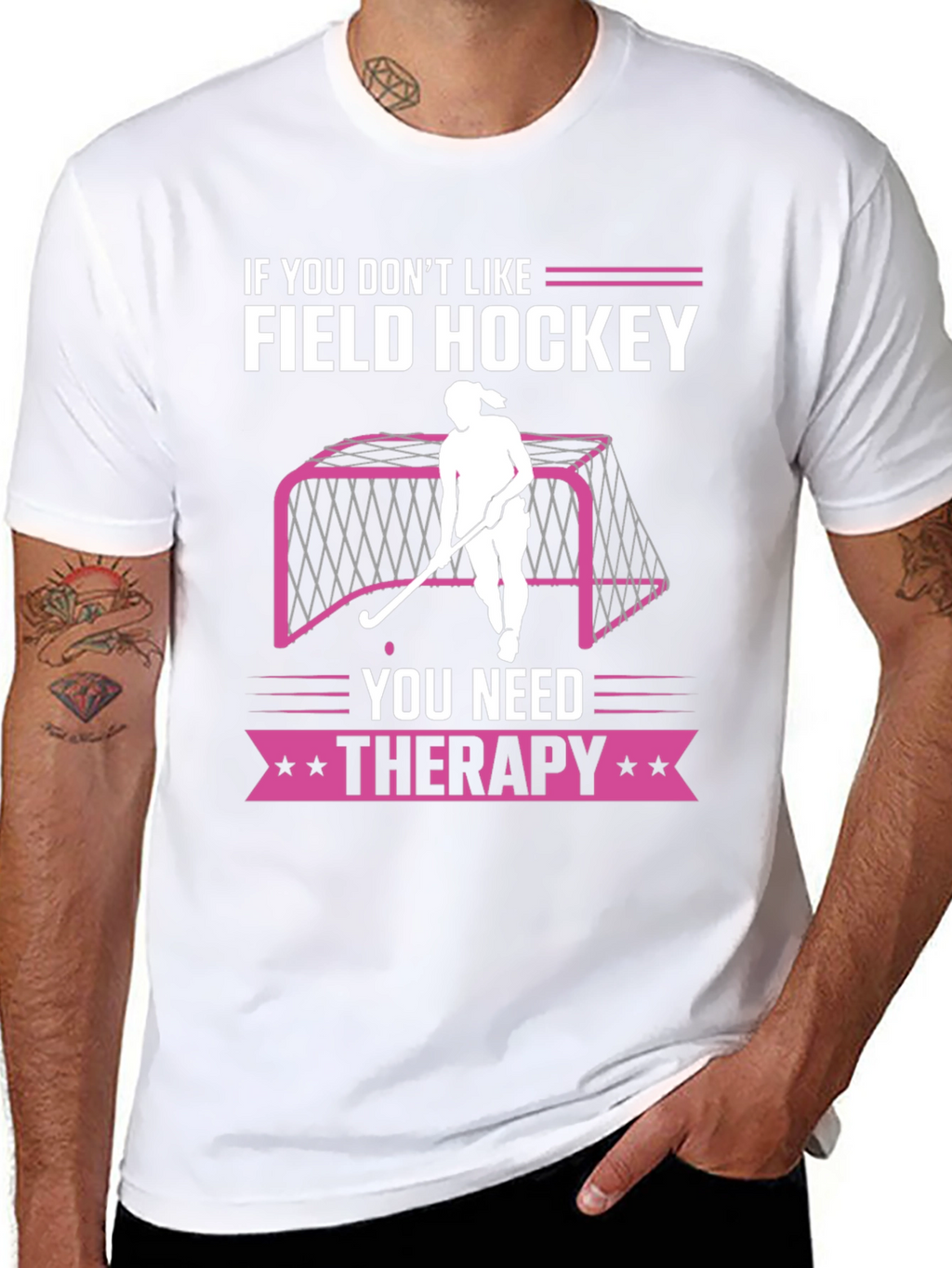 Funny Field Hockey Therapy T-Shirt