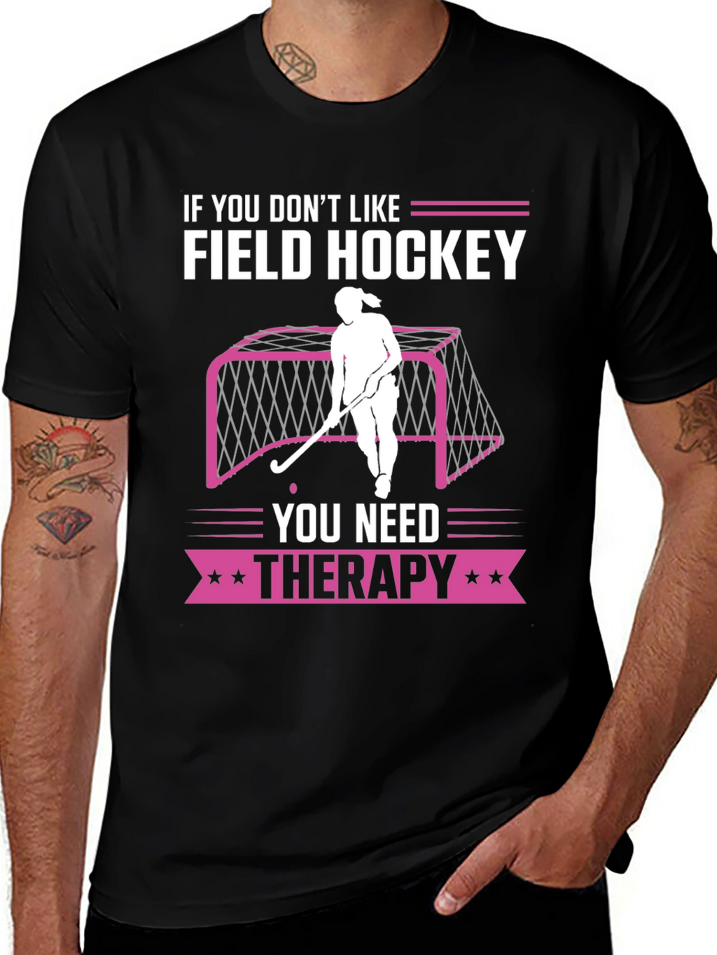 Funny Field Hockey Therapy T-Shirt