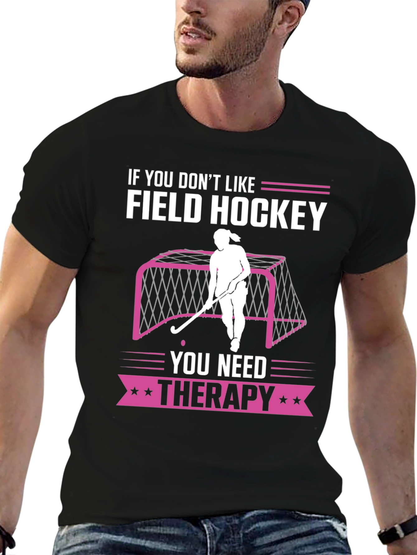 Funny Field Hockey Therapy T-Shirt