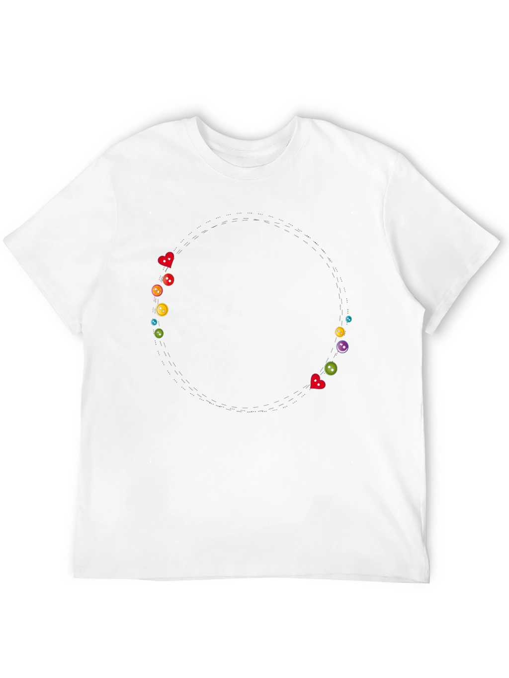 Whimsical Buttons Black Tee