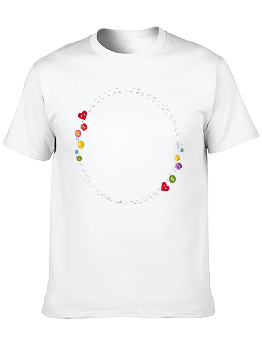 Whimsical Buttons Black Tee
