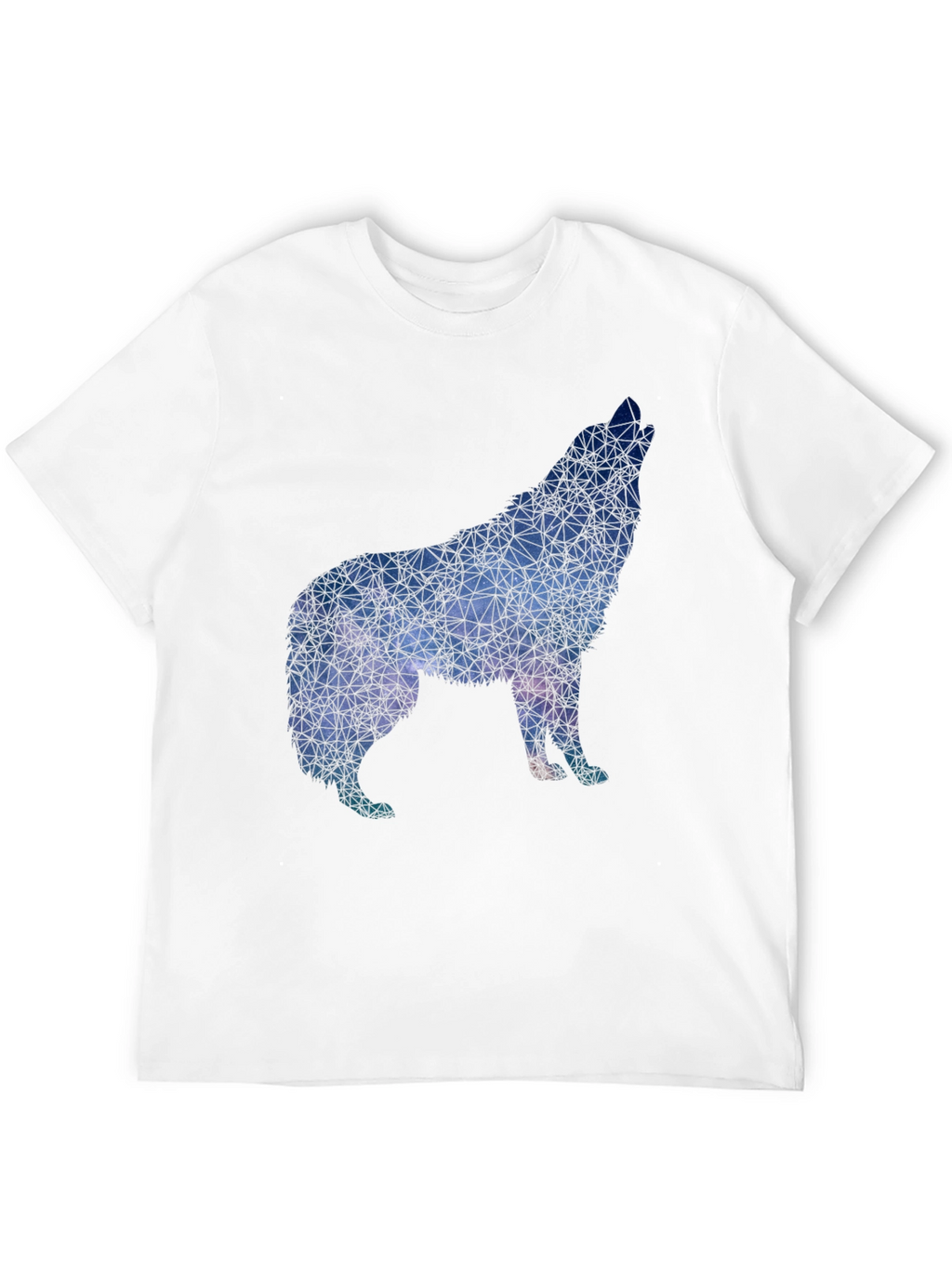 Geometric Wolf Graphic Tee - Black