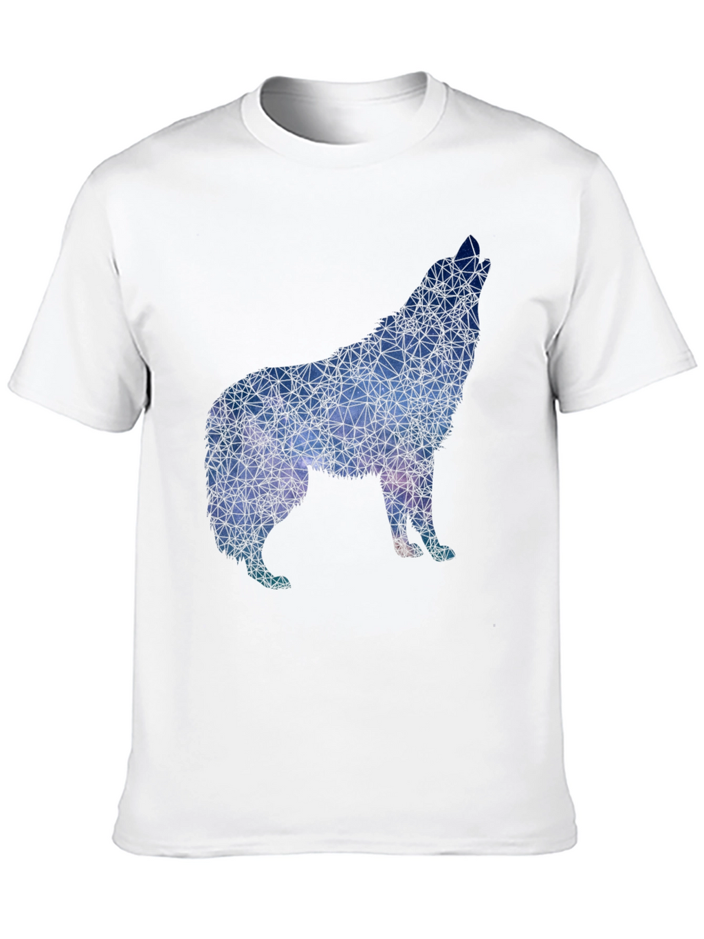 Geometric Wolf Graphic Tee - Black