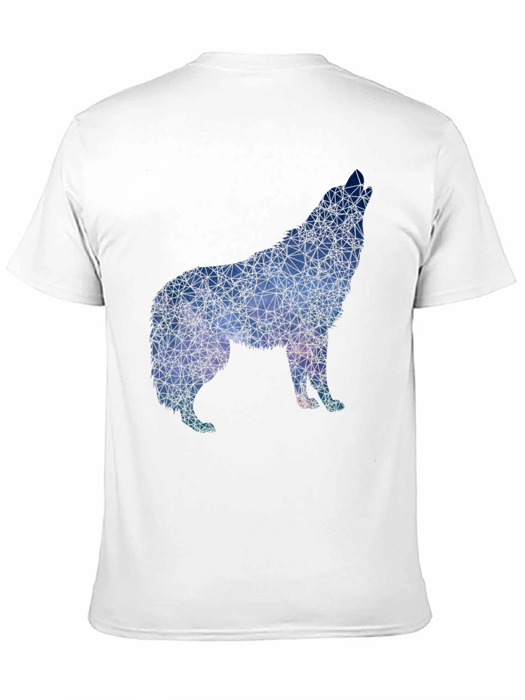 Geometric Wolf Graphic Tee - Black