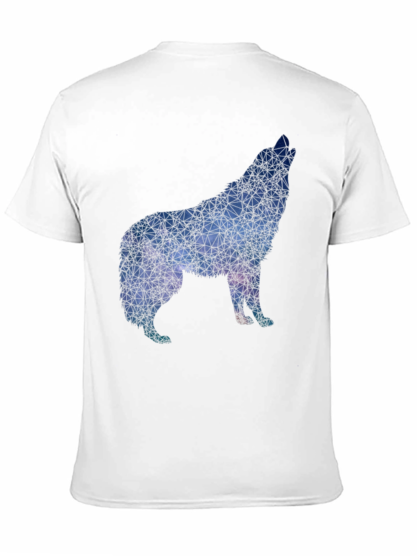 Geometric Wolf Graphic Tee - Black