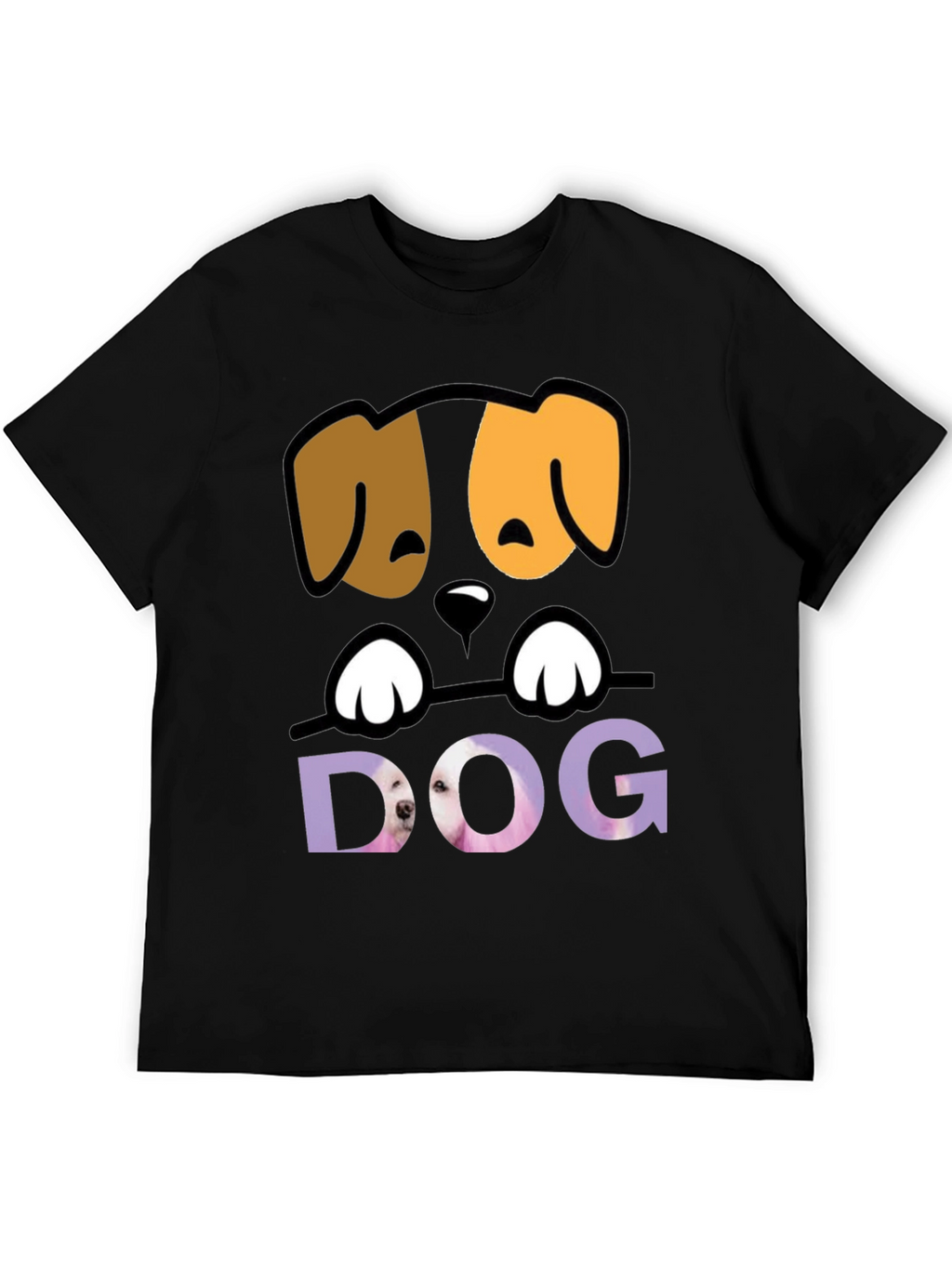 Cute Dog Graphic Tee - Mens Black T-Shirt