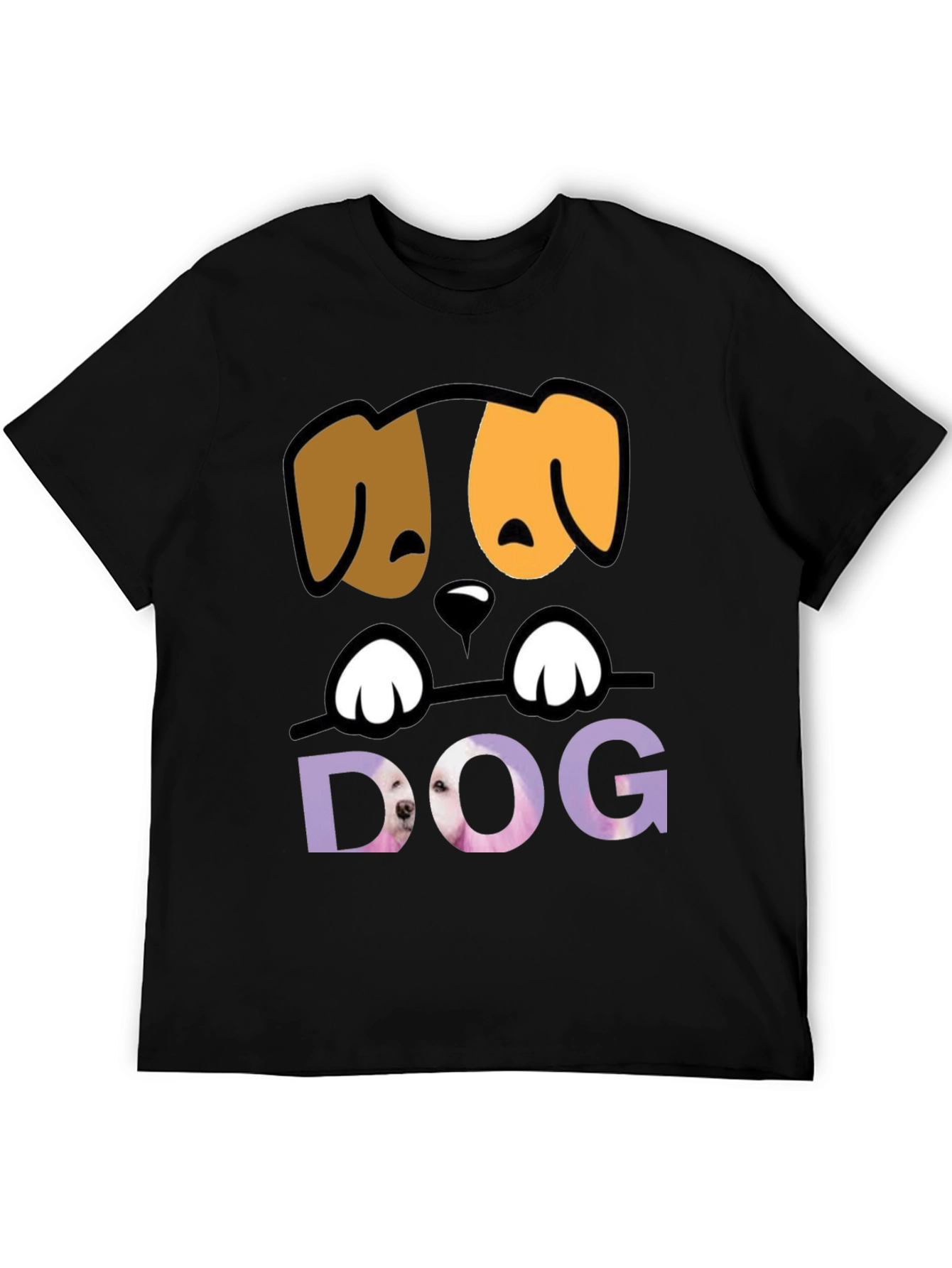 Cute Dog Graphic Tee - Mens Black T-Shirt