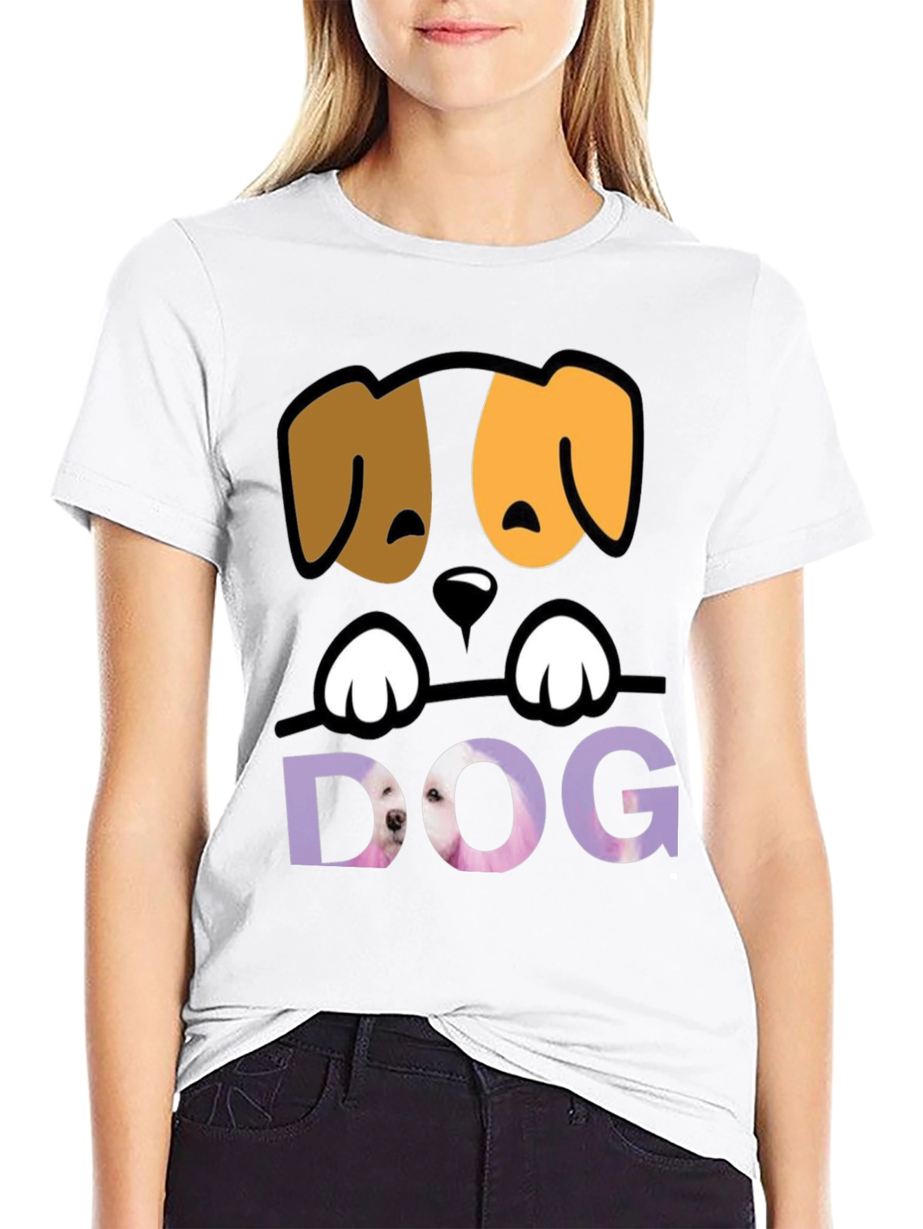 Cute Dog Graphic Tee - Mens Black T-Shirt