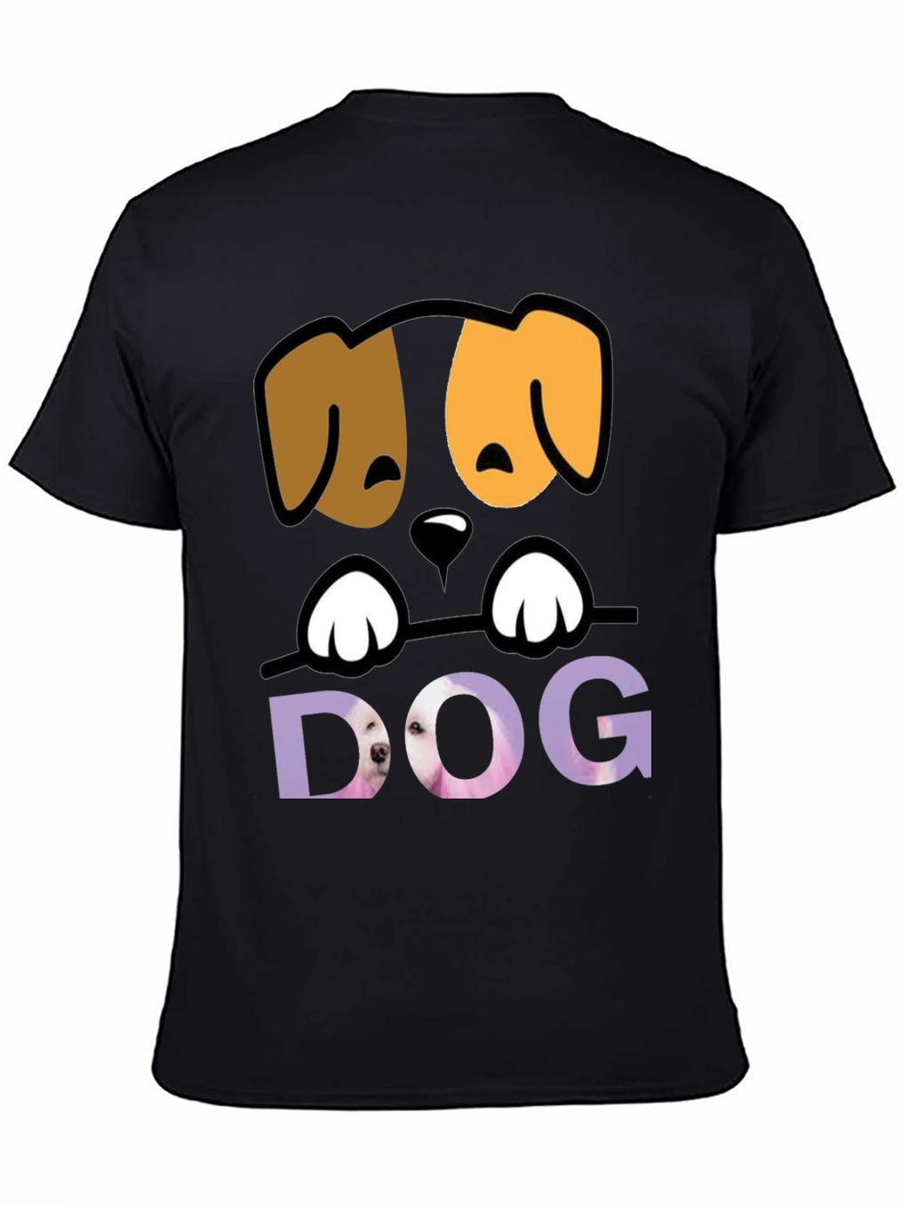 Cute Dog Graphic Tee - Mens Black T-Shirt