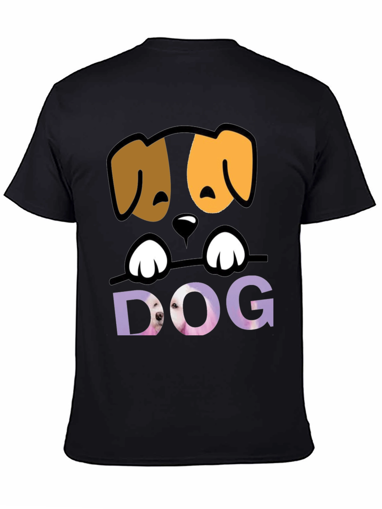 Cute Dog Graphic Tee - Mens Black T-Shirt