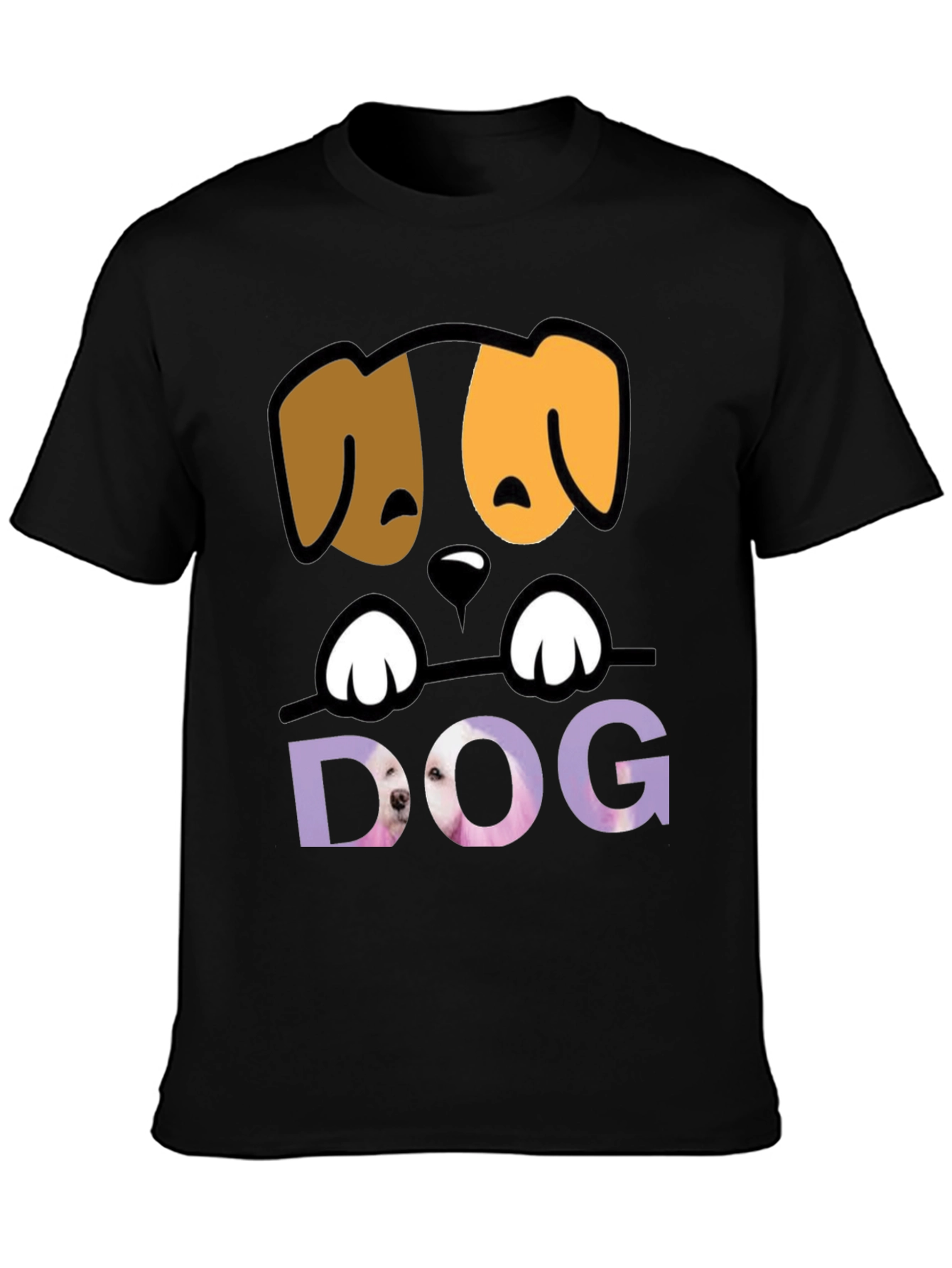 Cute Dog Graphic Tee - Mens Black T-Shirt