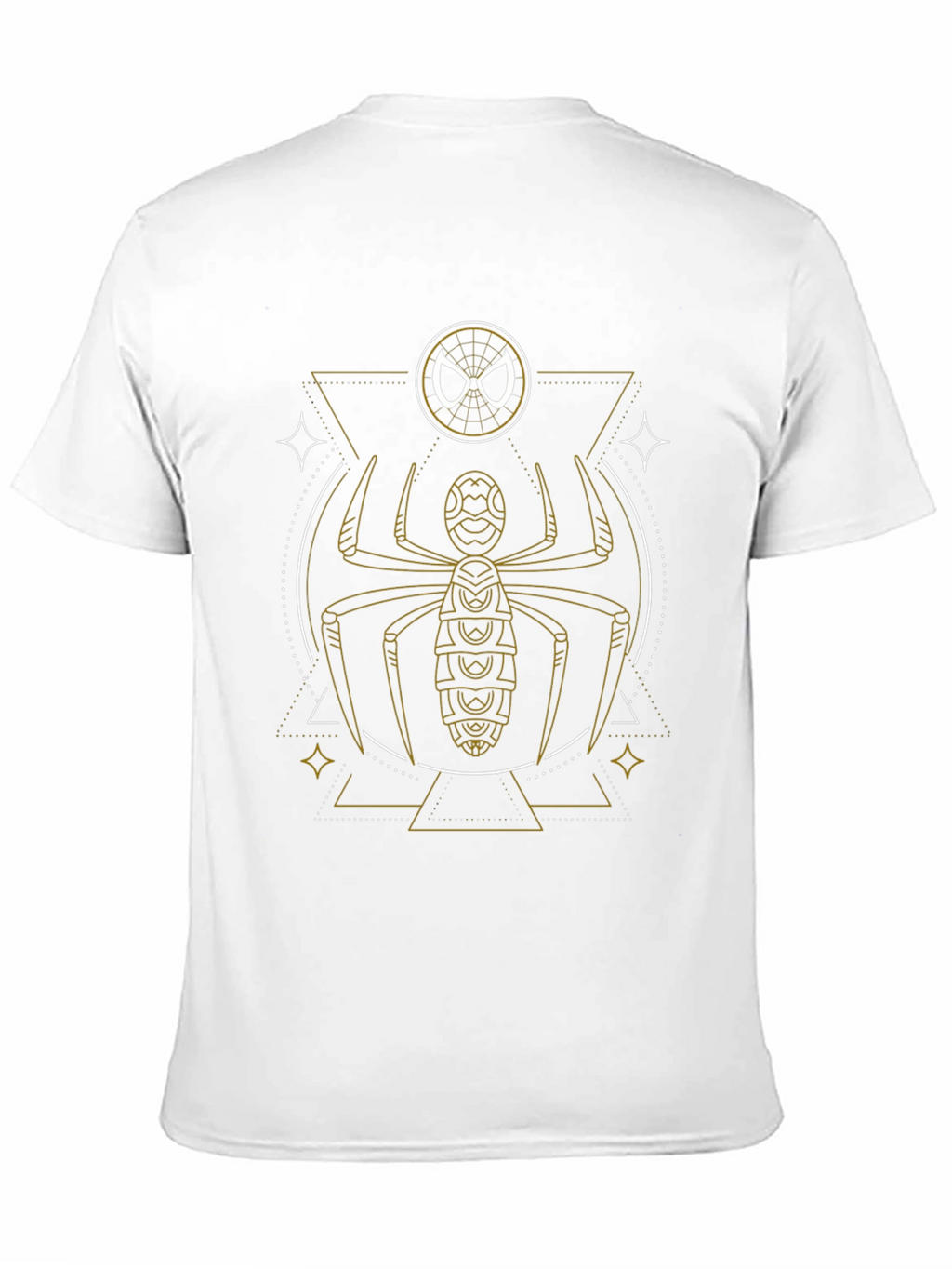 Geometric Spider Graphic Tee - Black Cotton Blend