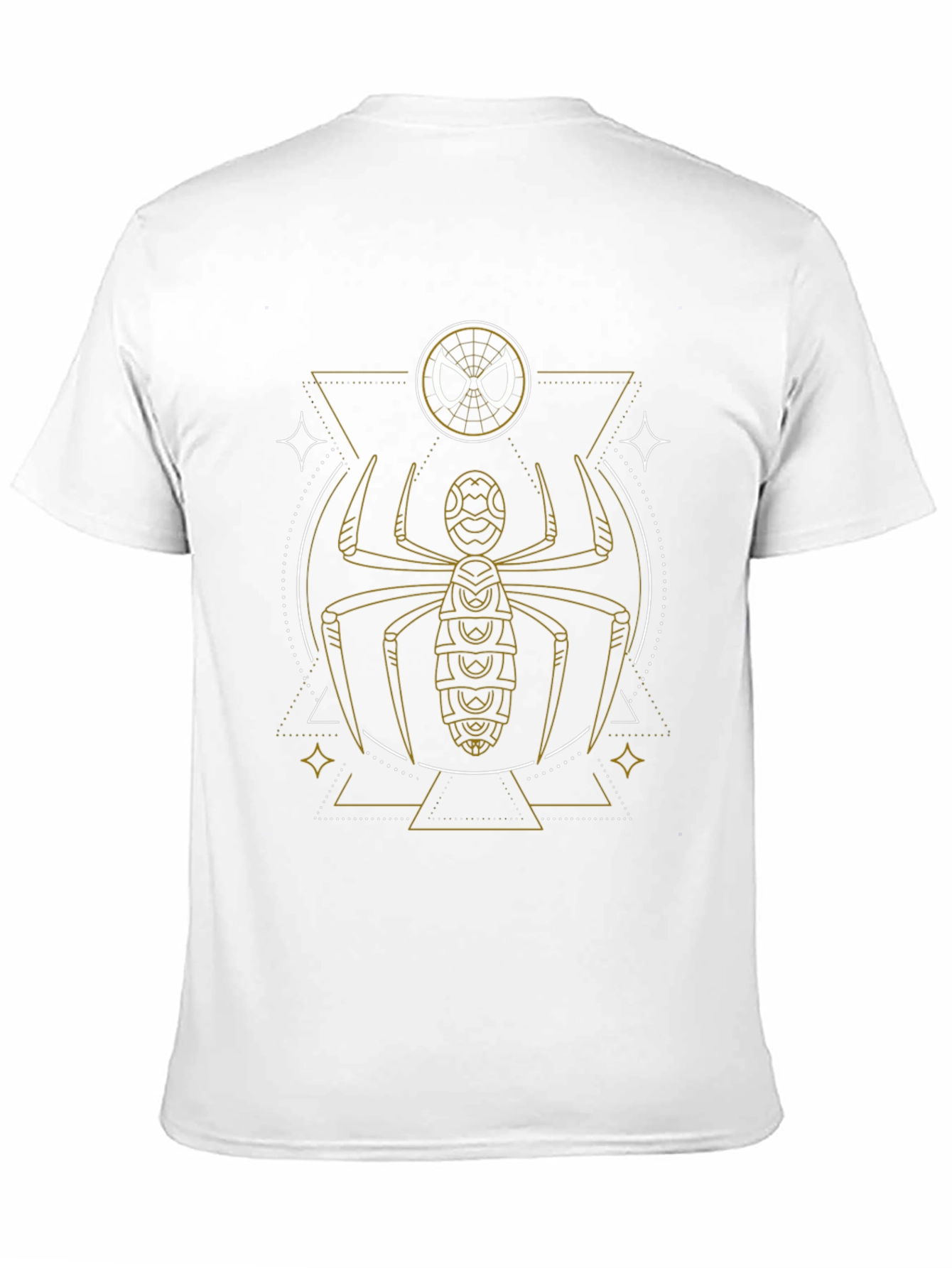 Geometric Spider Graphic Tee - Black Cotton Blend