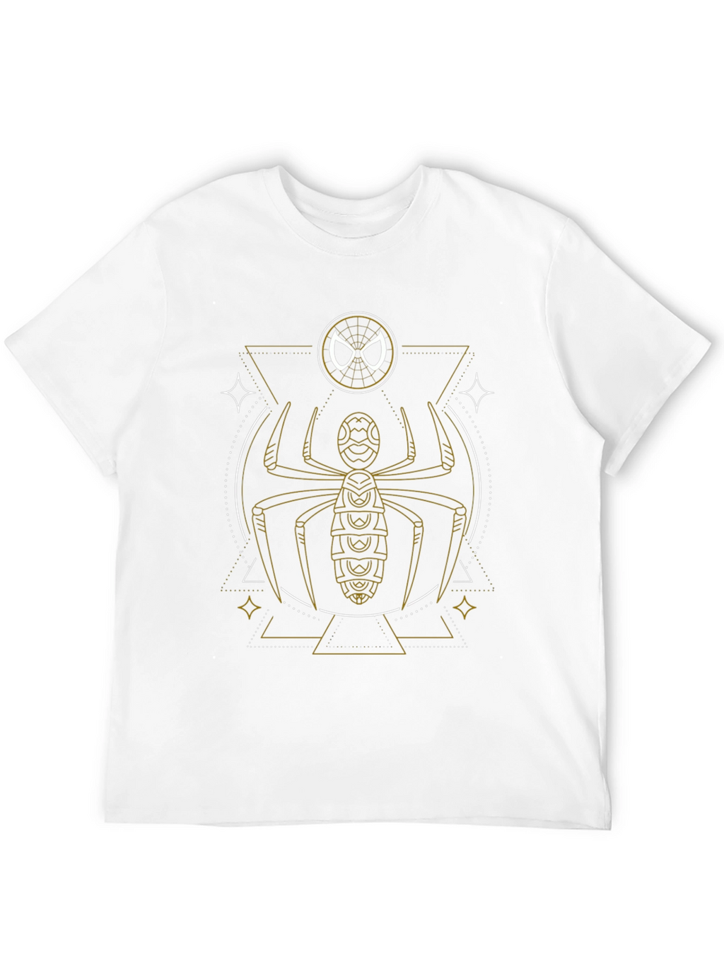 Geometric Spider Graphic Tee - Black Cotton Blend