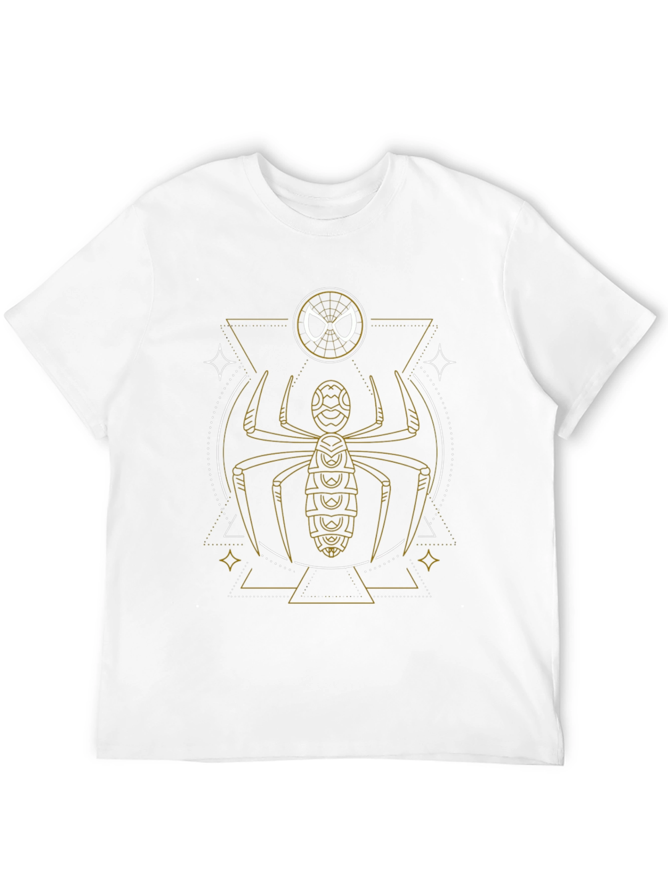 Geometric Spider Graphic Tee - Black Cotton Blend
