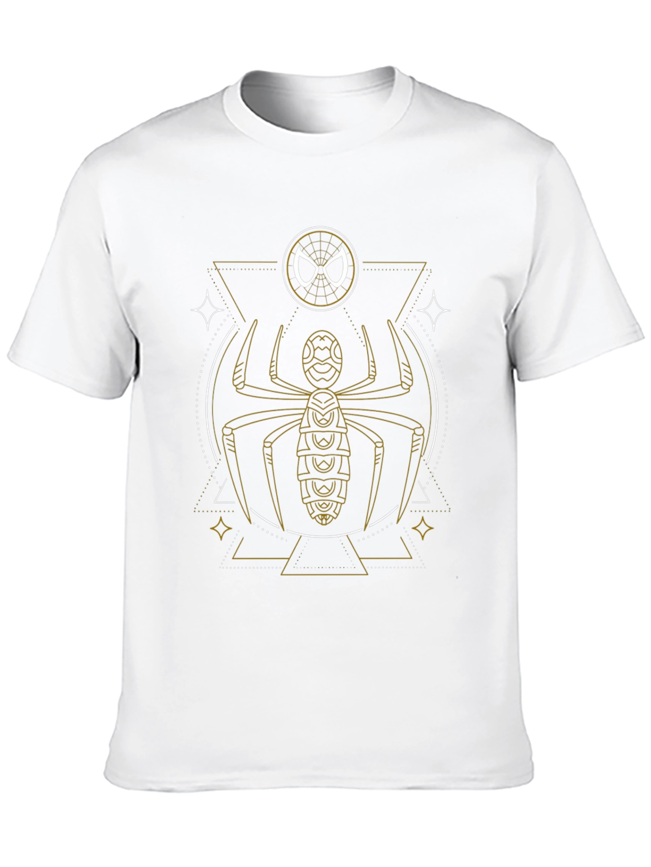 Geometric Spider Graphic Tee - Black Cotton Blend