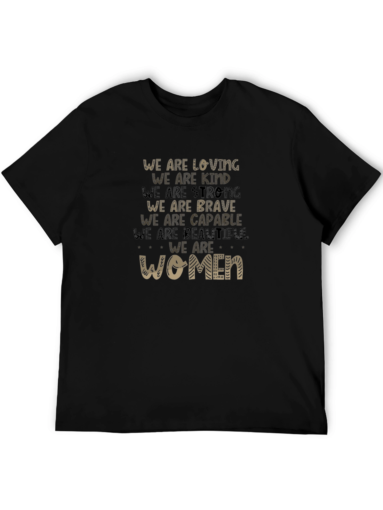 Empowering Womens T-Shirt: Loving Kind Strong & Brave