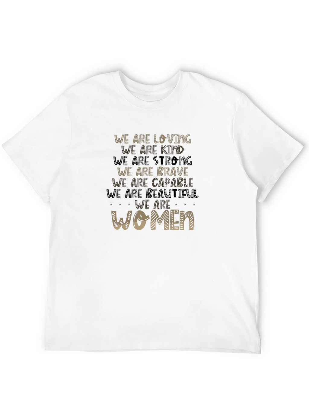 Empowering Womens T-Shirt: Loving Kind Strong & Brave