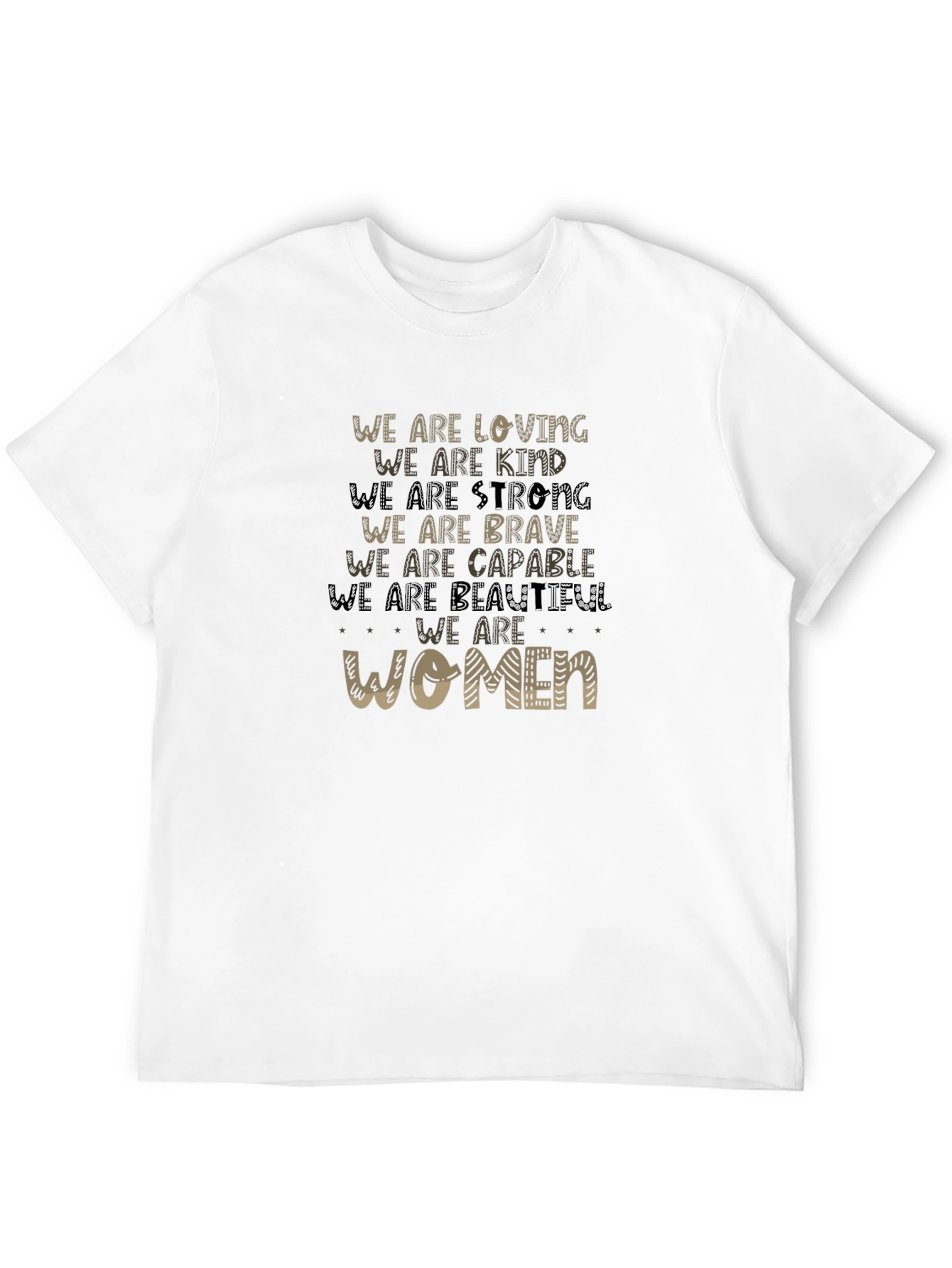 Empowering Womens T-Shirt: Loving Kind Strong & Brave