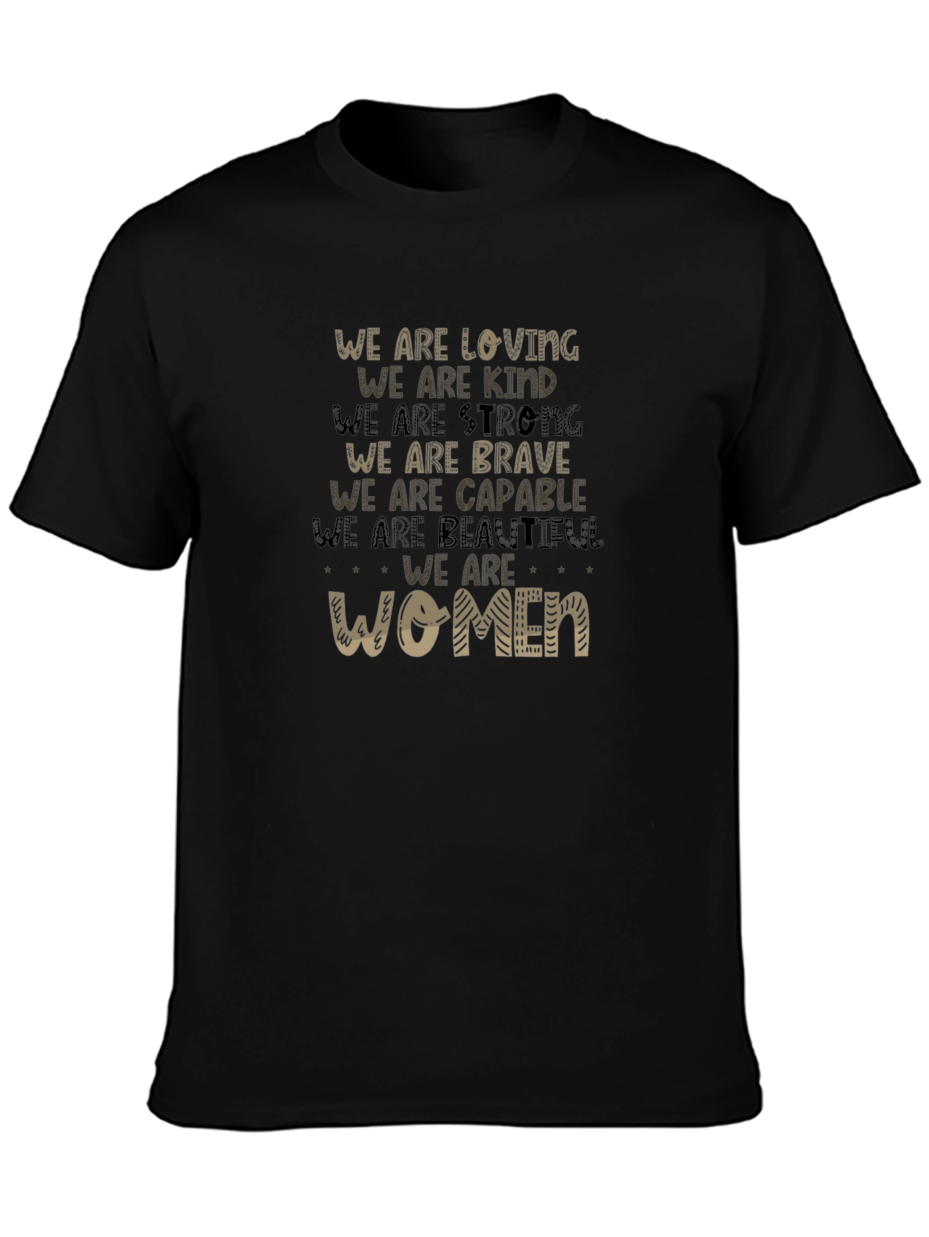 Empowering Womens T-Shirt: Loving Kind Strong & Brave