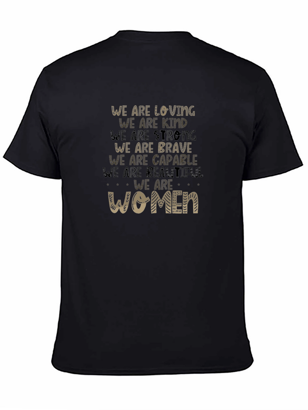 Empowering Womens T-Shirt: Loving Kind Strong & Brave