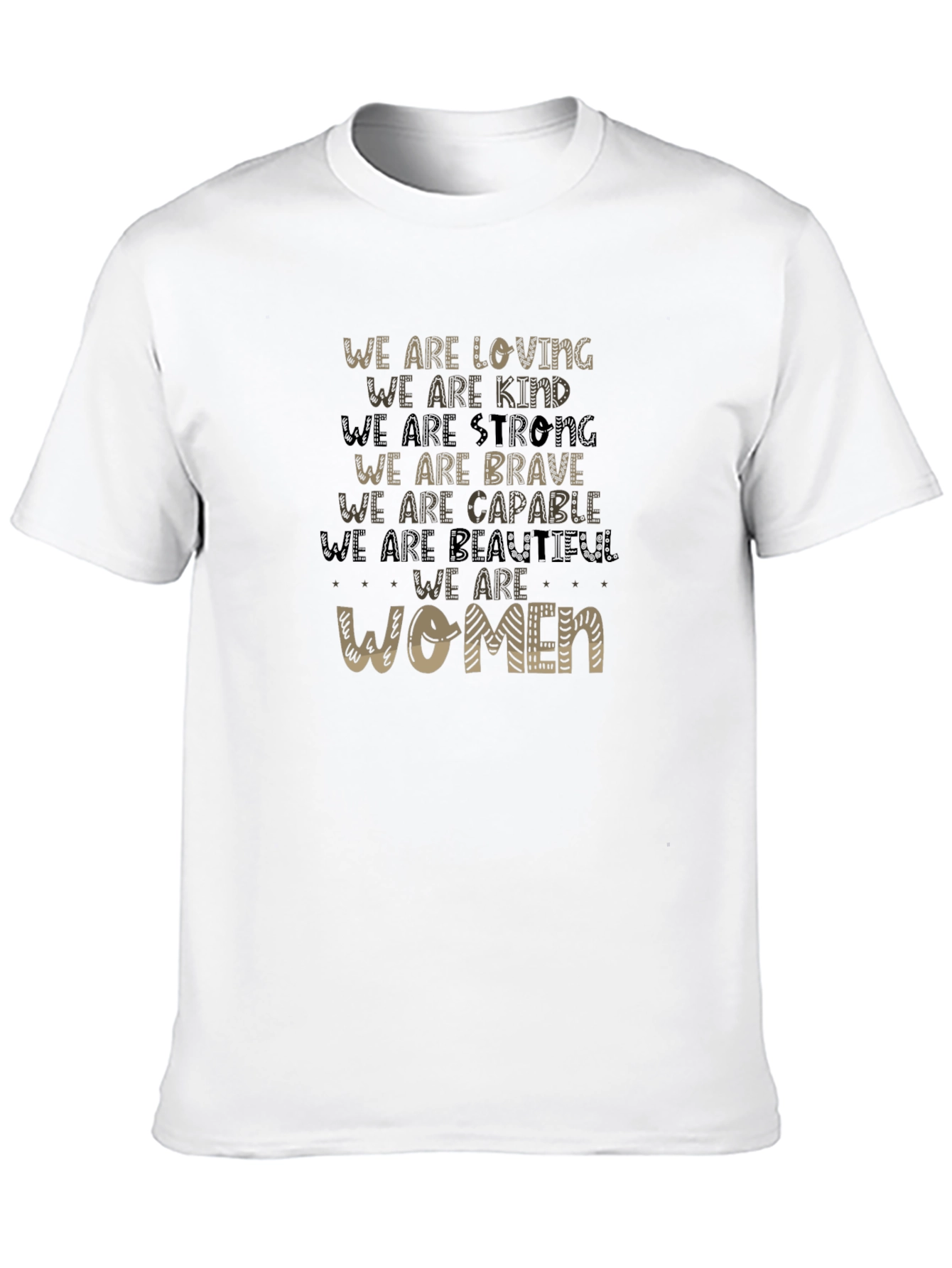 Empowering Womens T-Shirt: Loving Kind Strong & Brave