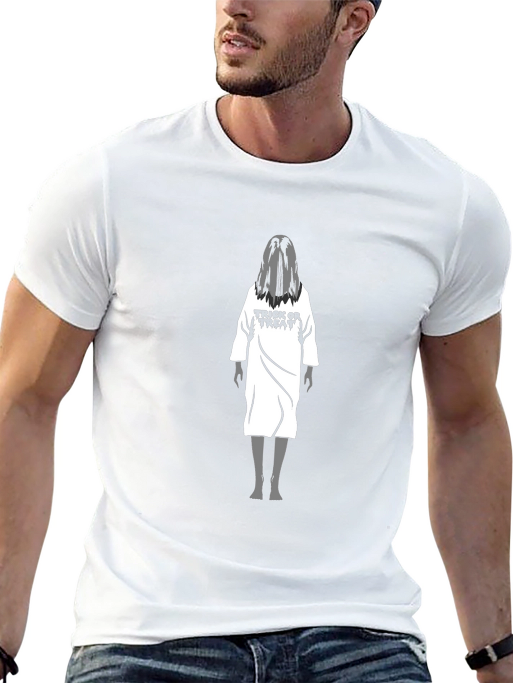 Halloween Ghost Trick or Treat Black T-Shirt