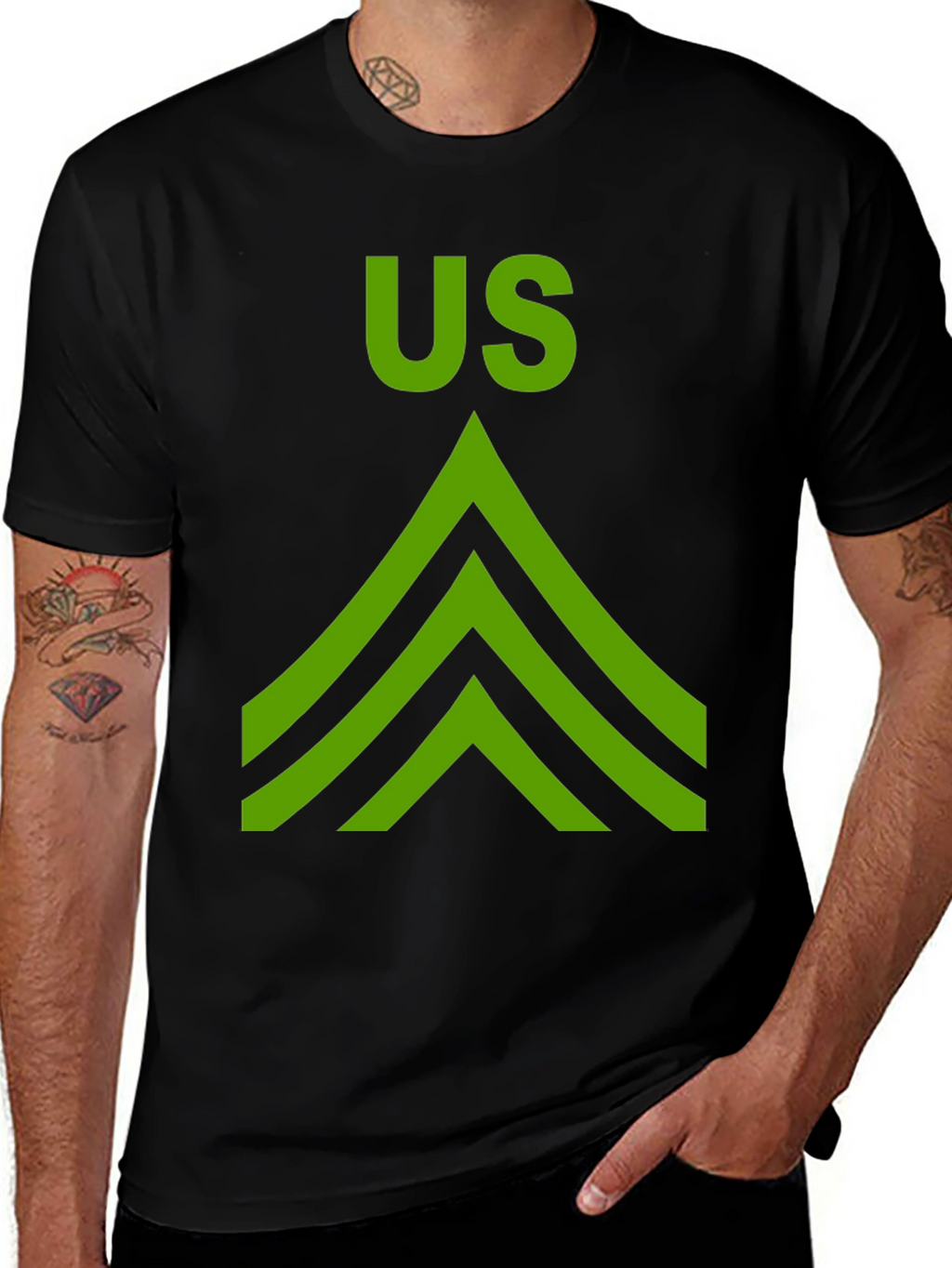 US Army Staff Sergeant Black T-Shirt
