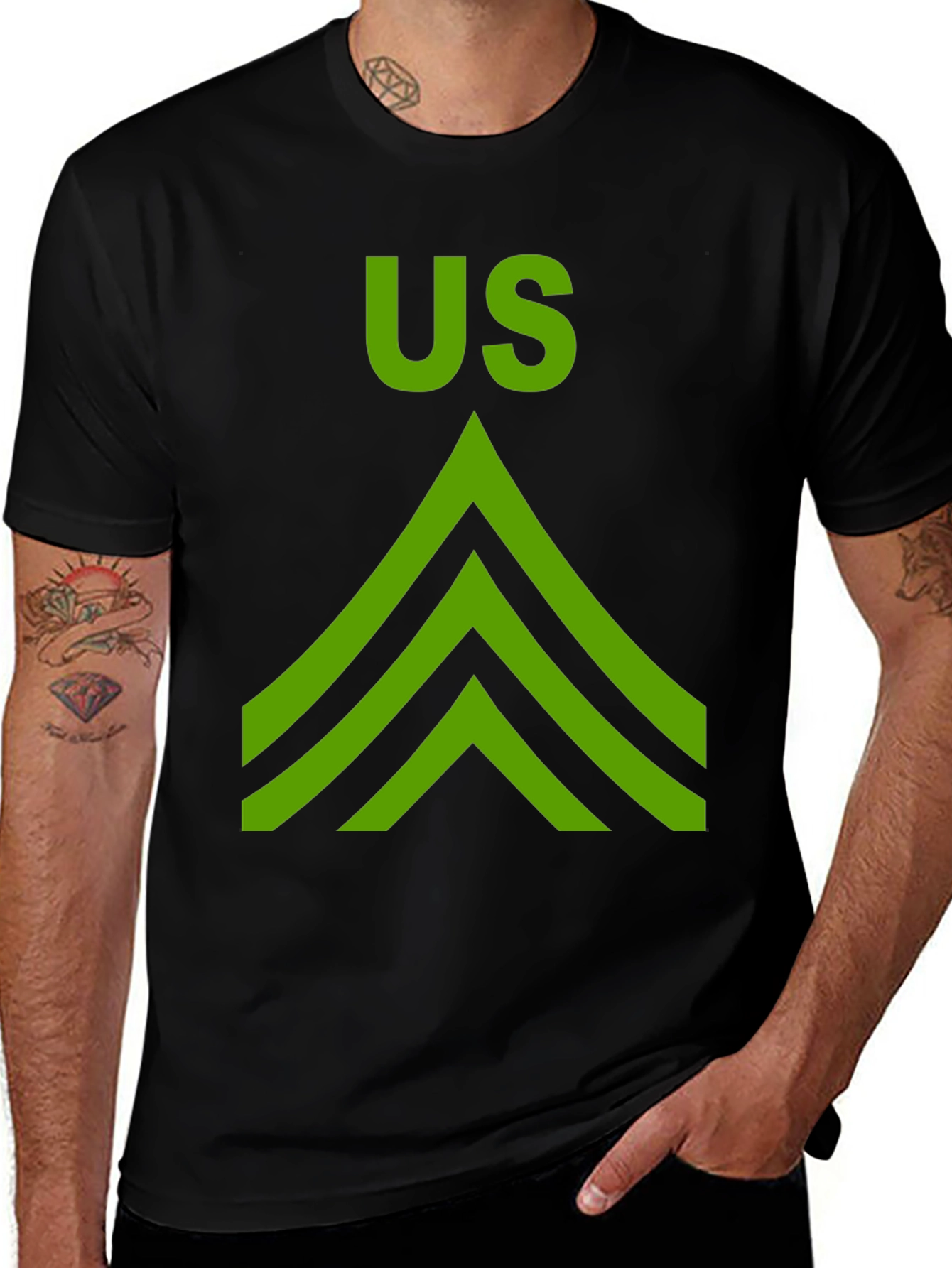 US Army Staff Sergeant Black T-Shirt
