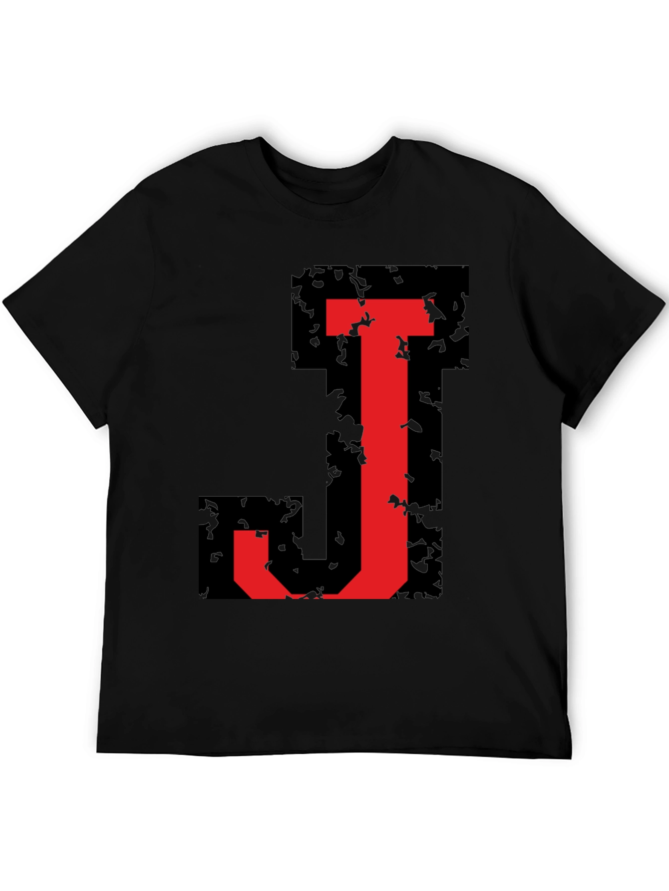 Bold J Initial Graphic Black T-Shirt