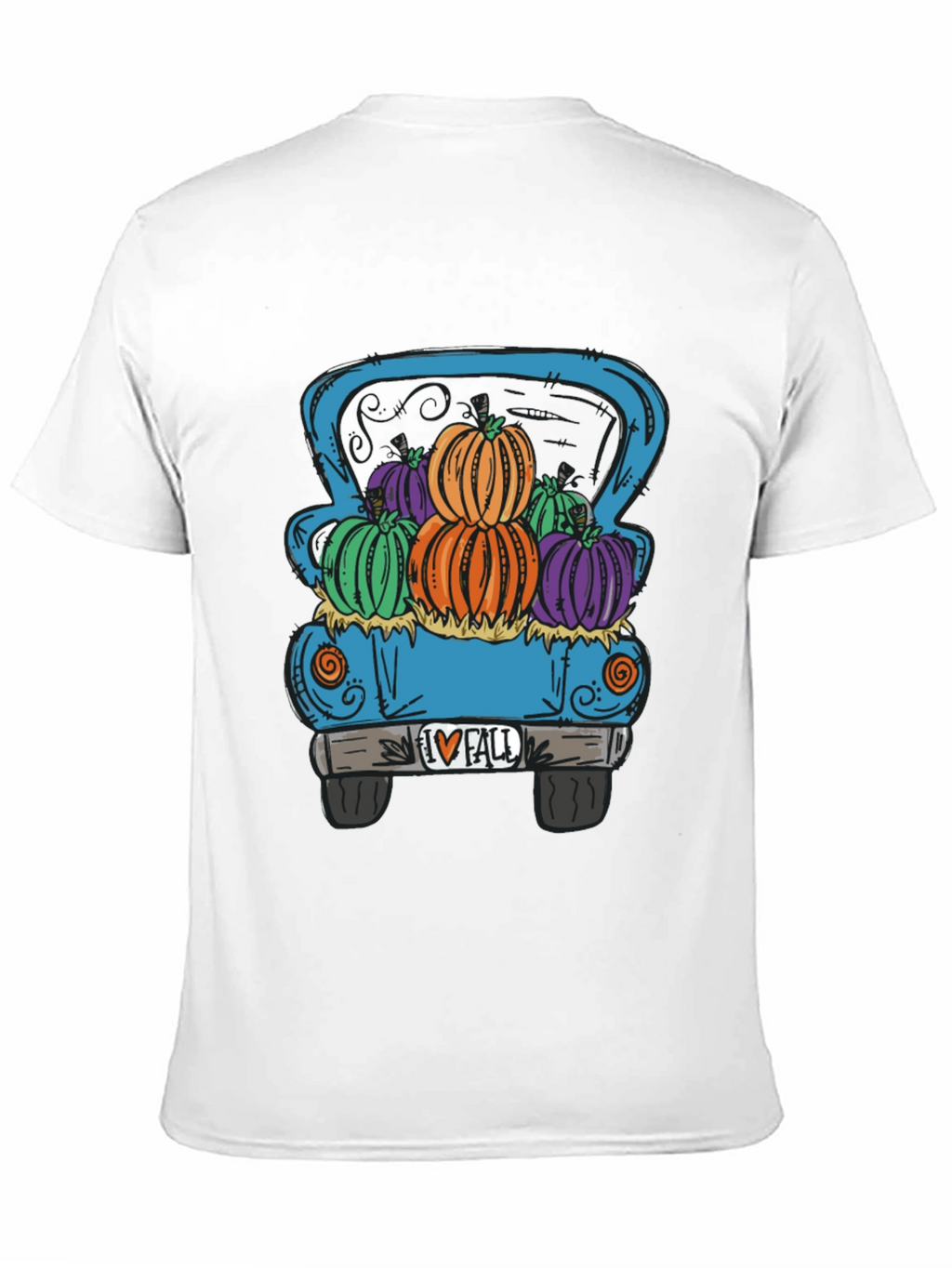 Fall Pumpkin Truck Graphic Tee - Black
