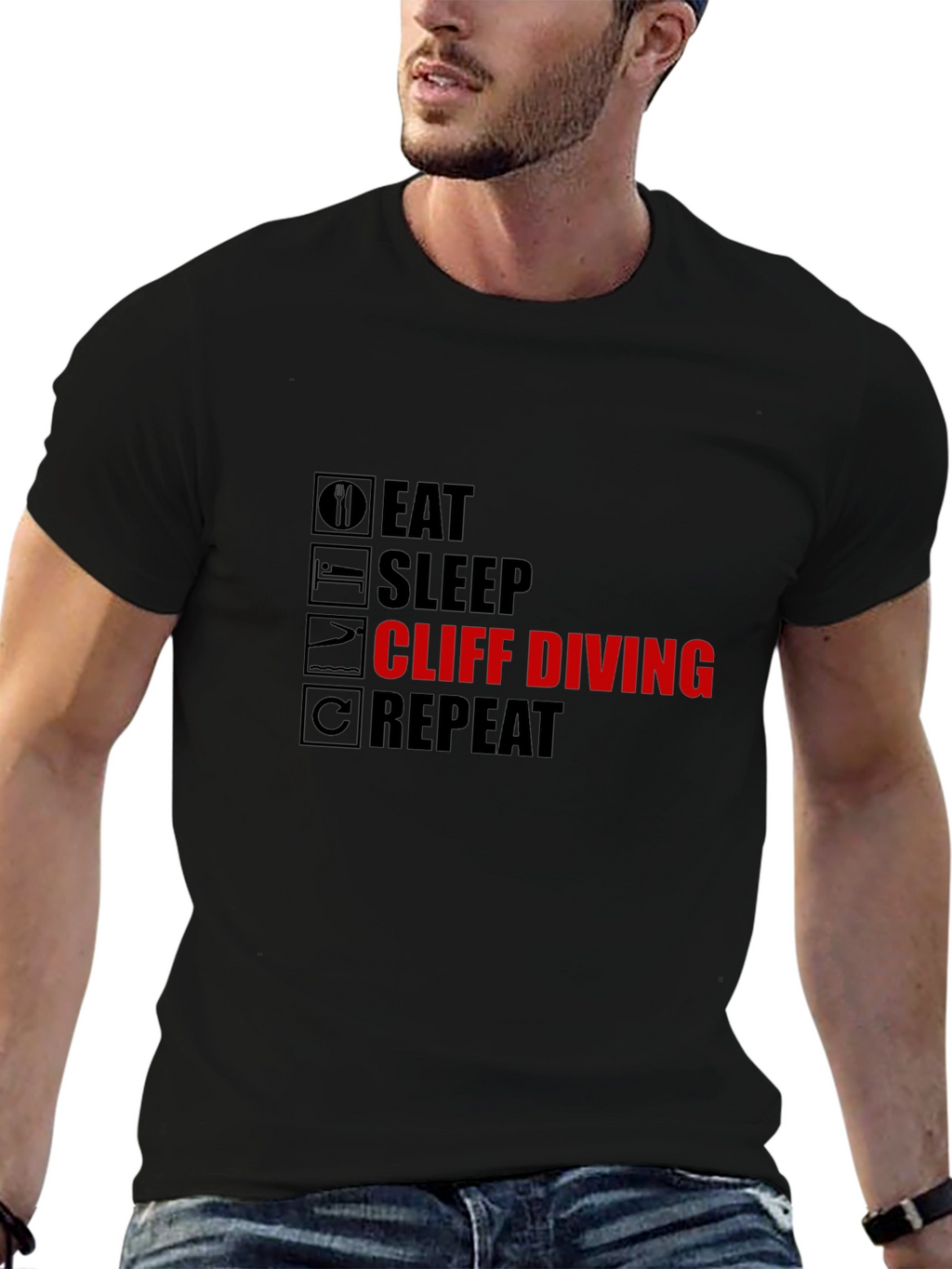 Eat Sleep Cliff Diving Repeat T-Shirt