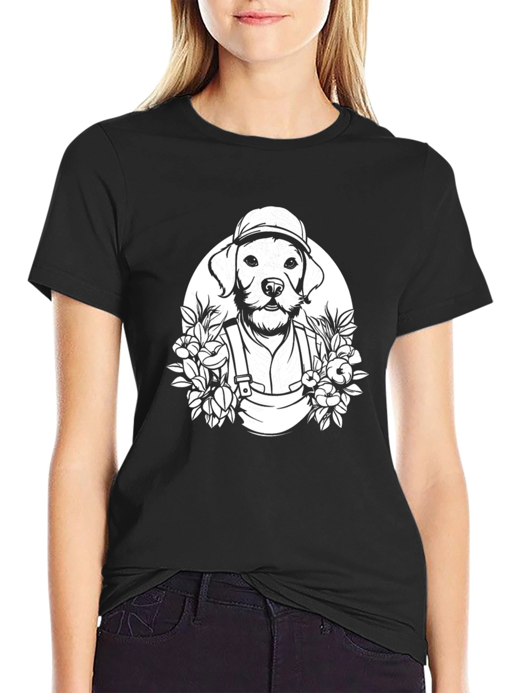 Dog Gardener Graphic T-Shirt - Black Cotton Tee