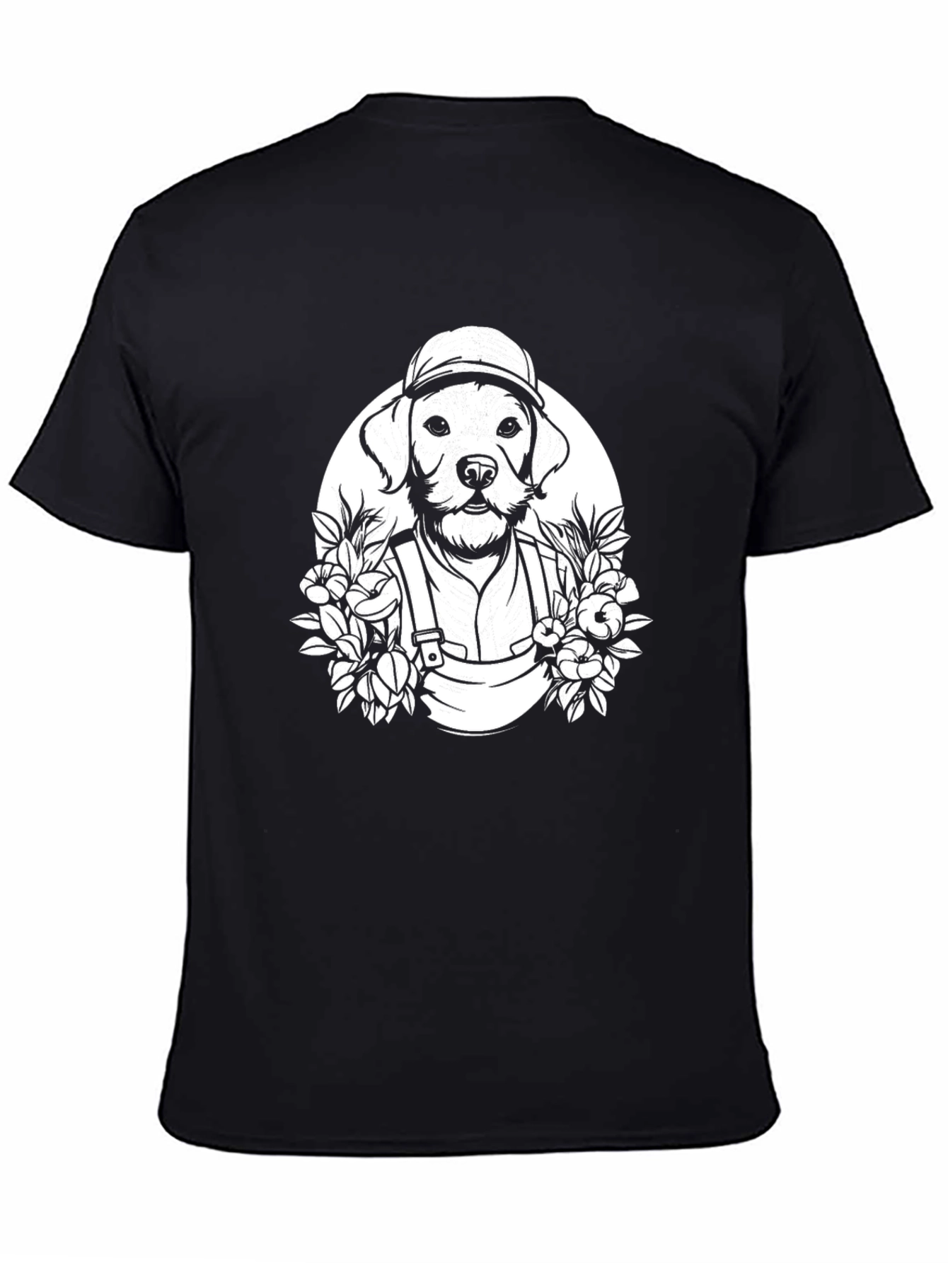 Dog Gardener Graphic T-Shirt - Black Cotton Tee