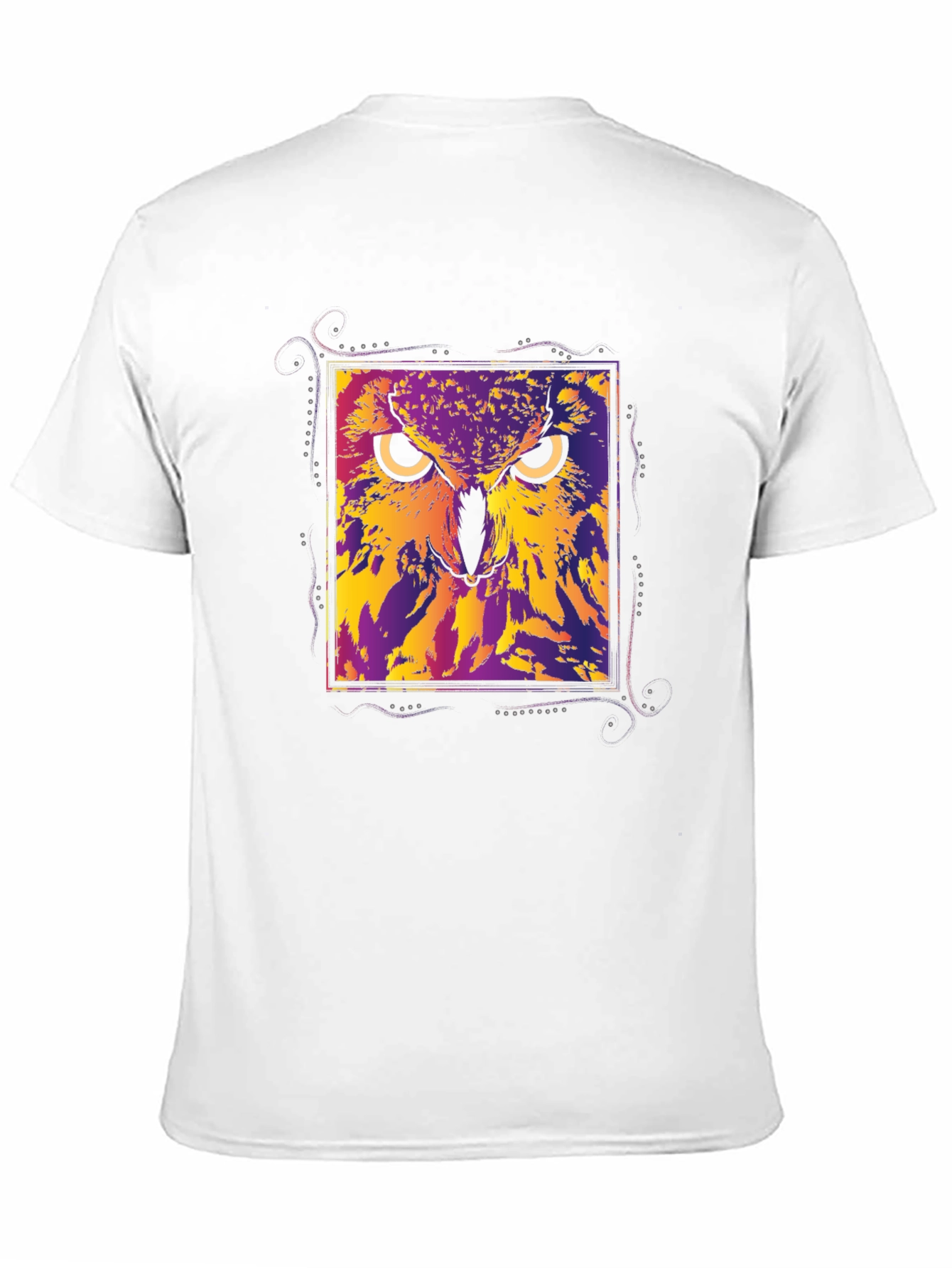 Abstract Owl Graphic Black T-Shirt
