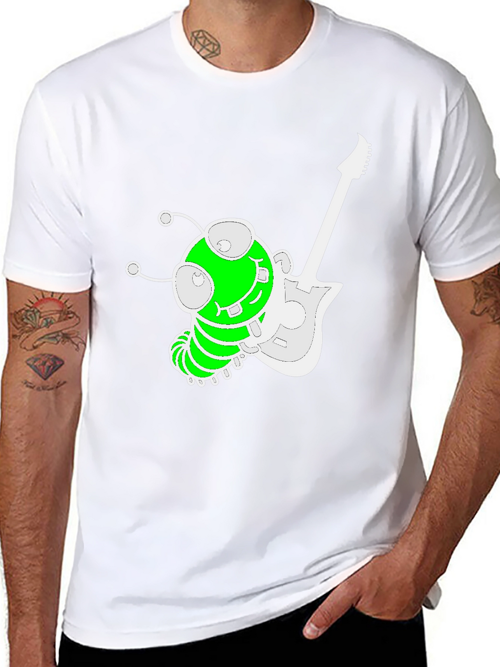 Funky Alien Guitarist Graphic Tee - Black