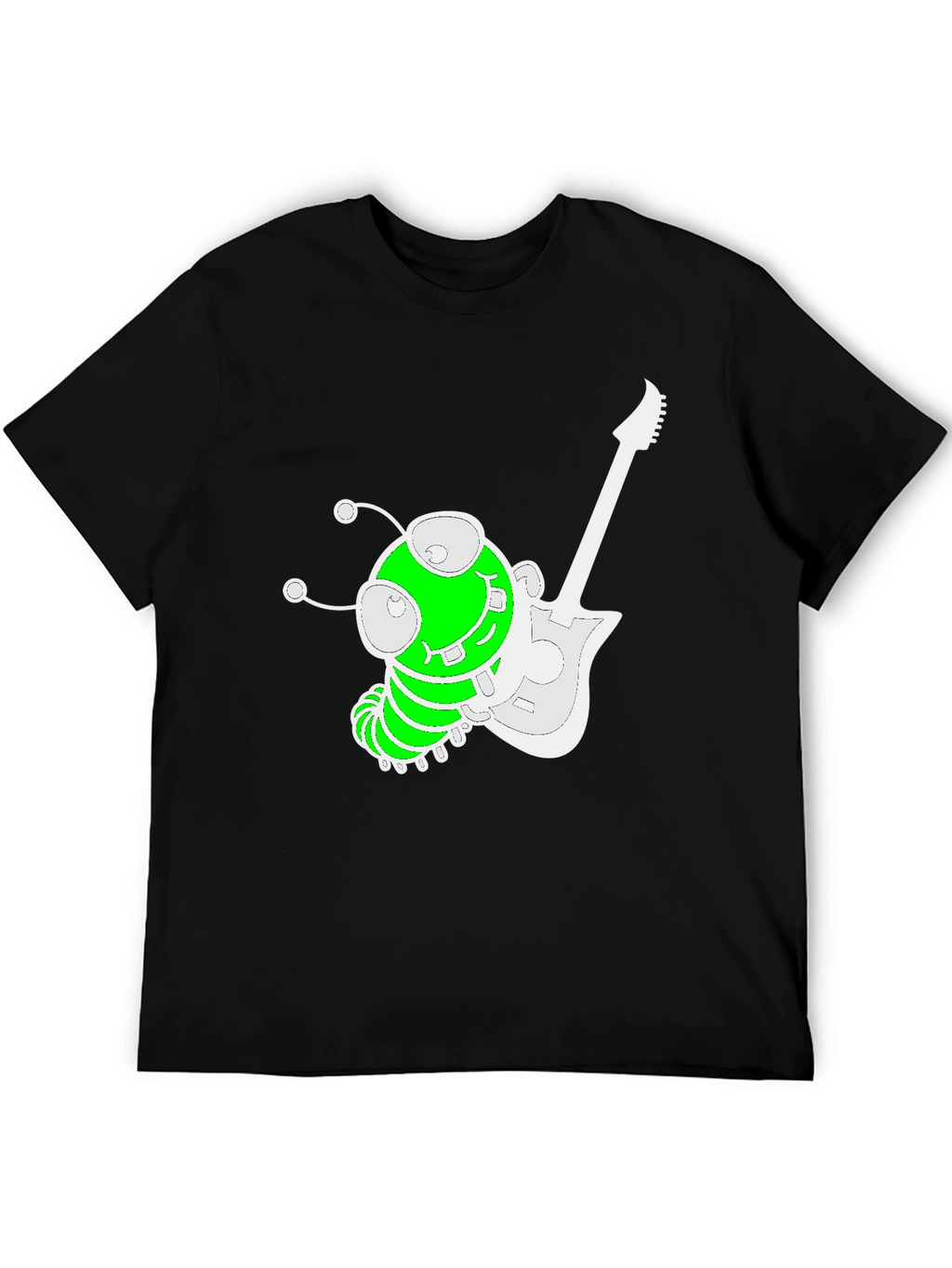 Funky Alien Guitarist Graphic Tee - Black