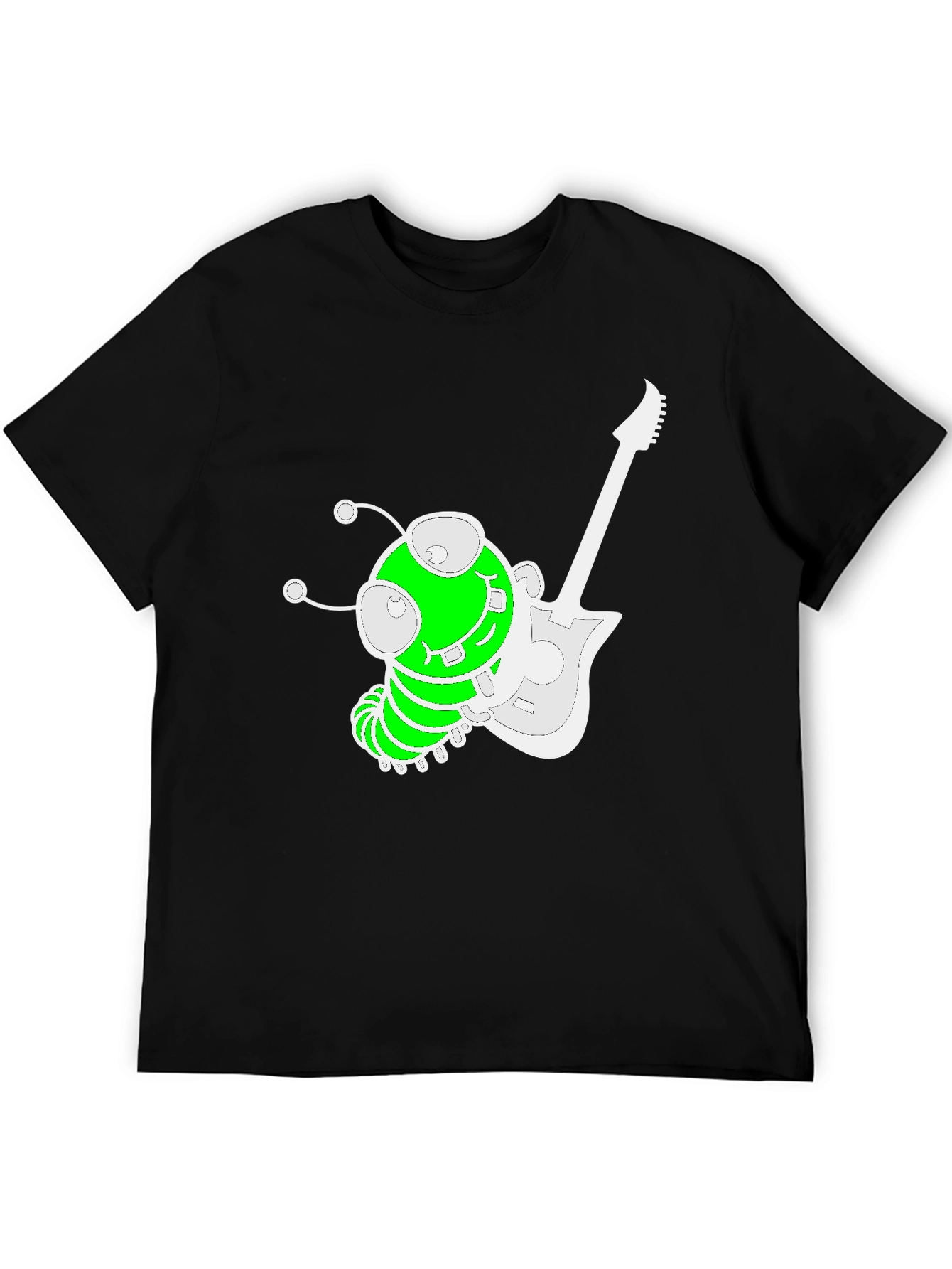 Funky Alien Guitarist Graphic Tee - Black