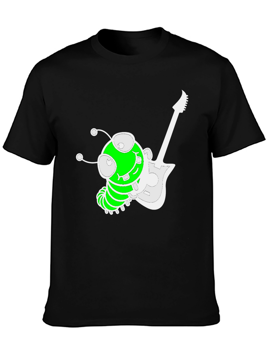 Funky Alien Guitarist Graphic Tee - Black
