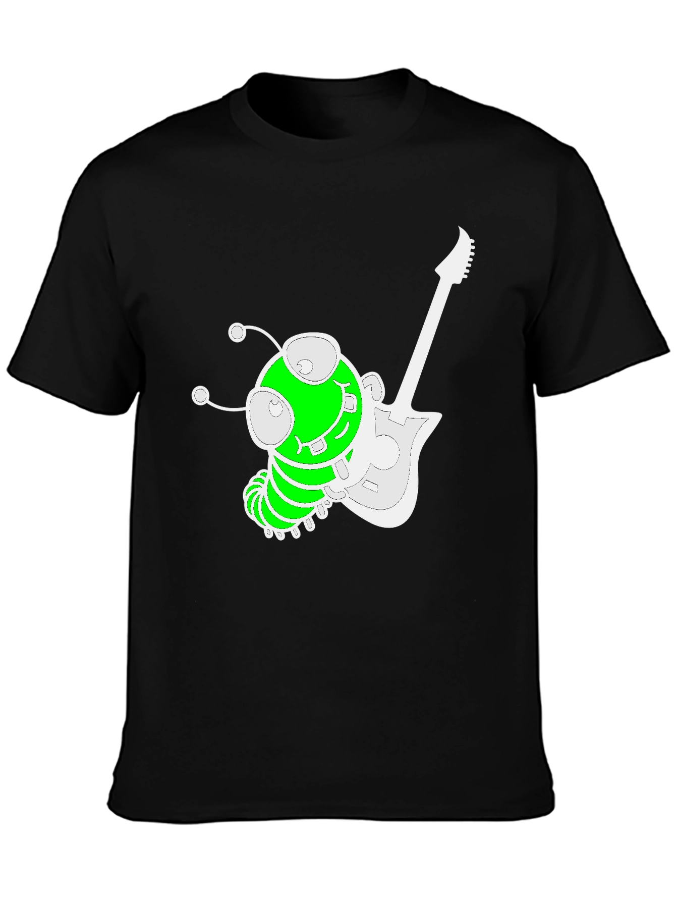 Funky Alien Guitarist Graphic Tee - Black