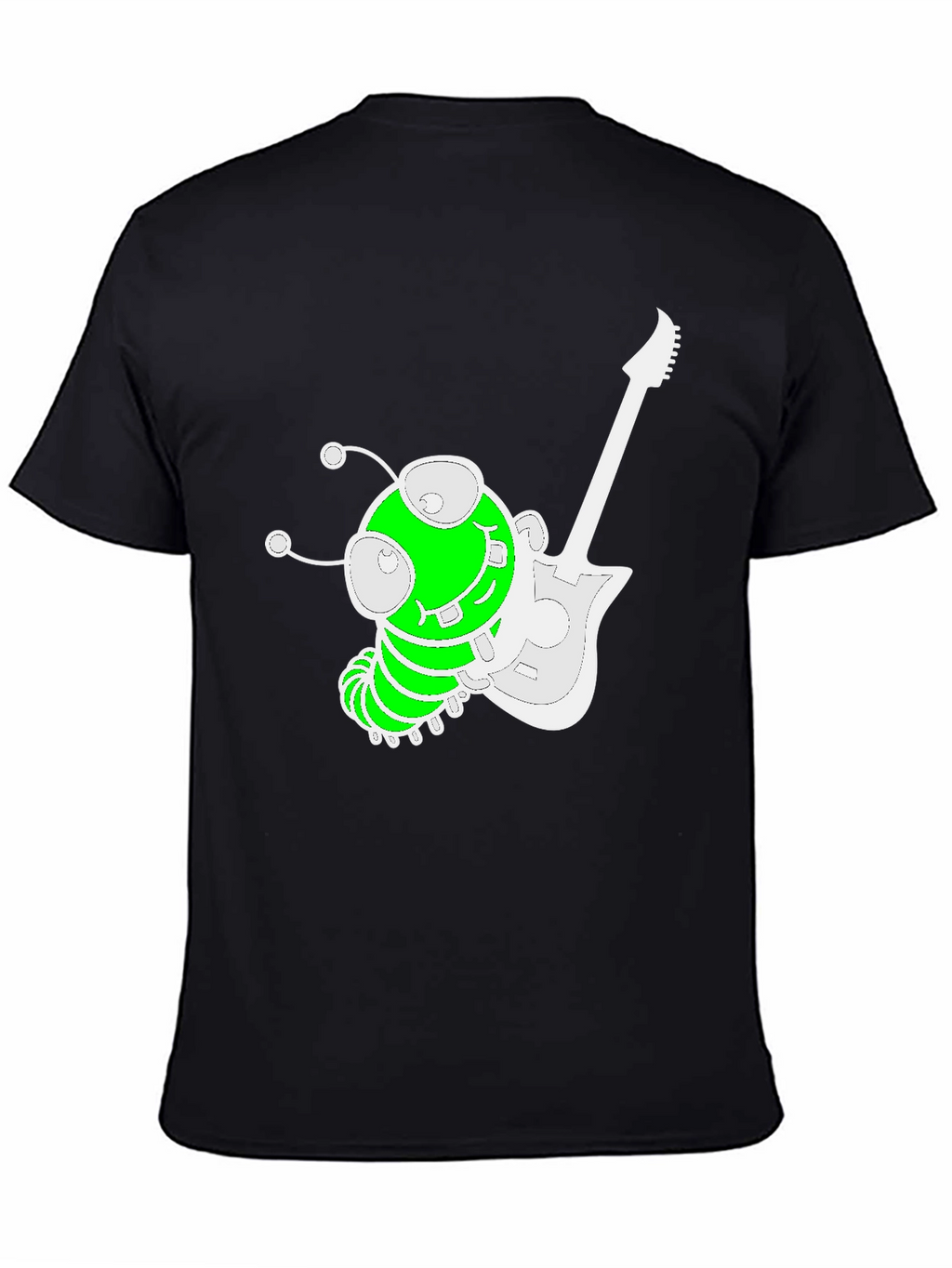 Funky Alien Guitarist Graphic Tee - Black
