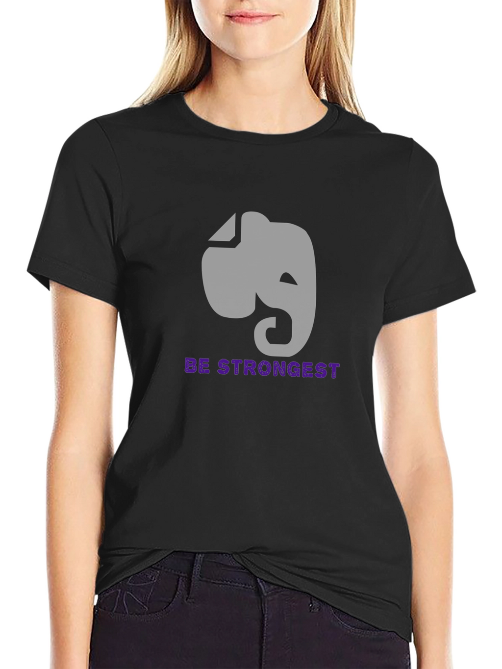 Elephant Graphic Tee - Be Strongest Motivational Shirt